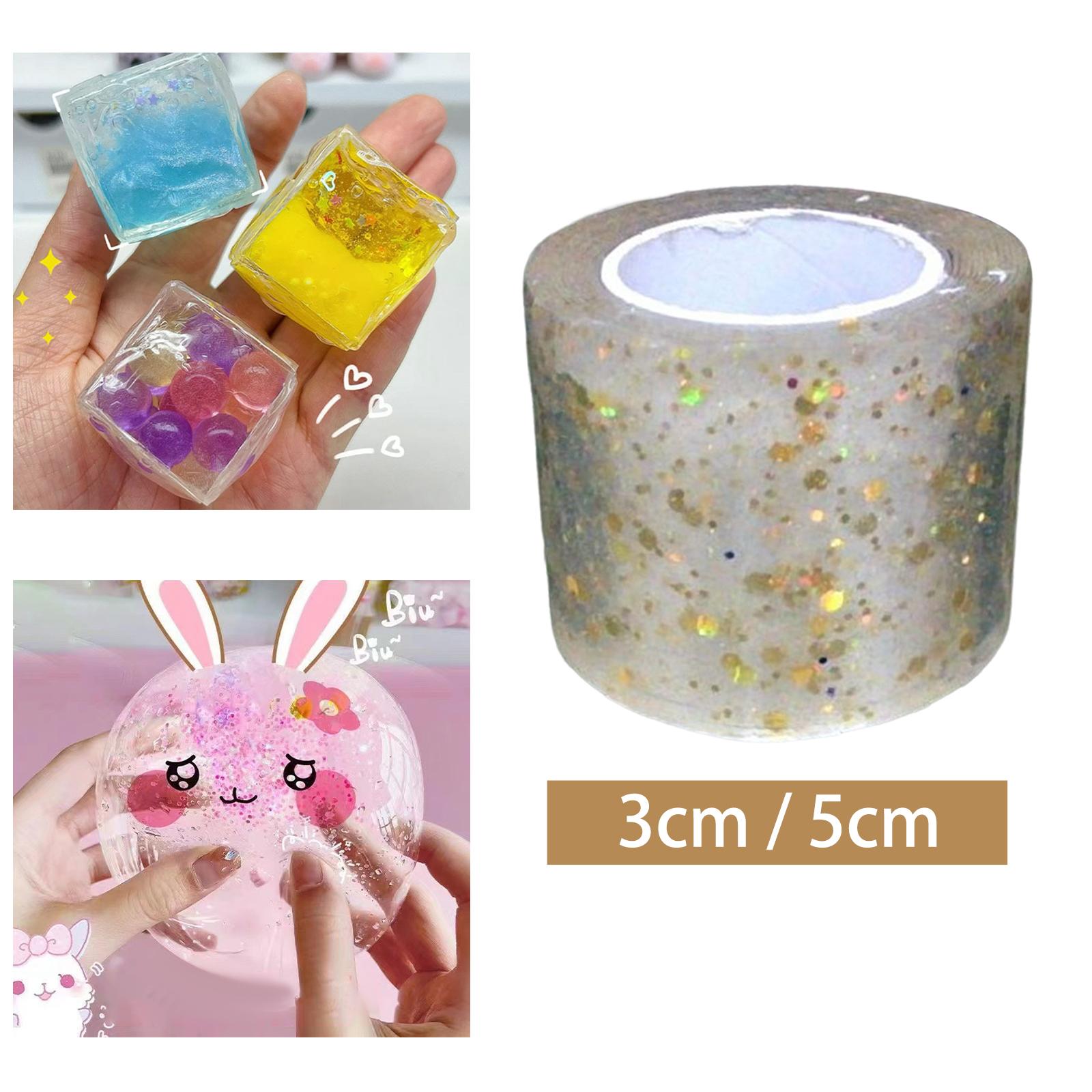 4xNano Glitter Tape Traceless Reusable for Pinch Toy Making Home Handmade Ball 0.7mmx3cmx2m