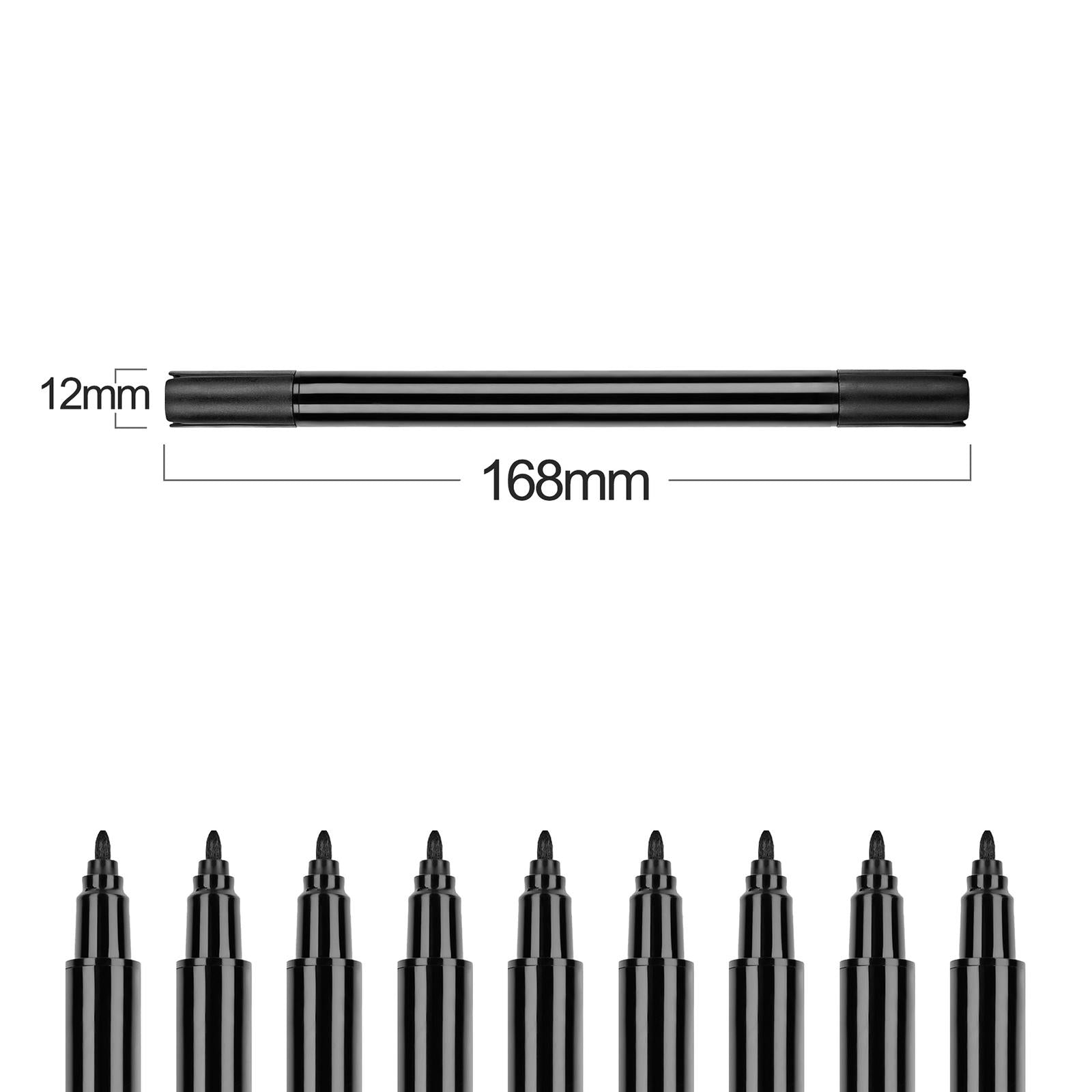 2xFabric Marker Black Pen for Clothes Shoes Dual Tip Permanent Brush Pen