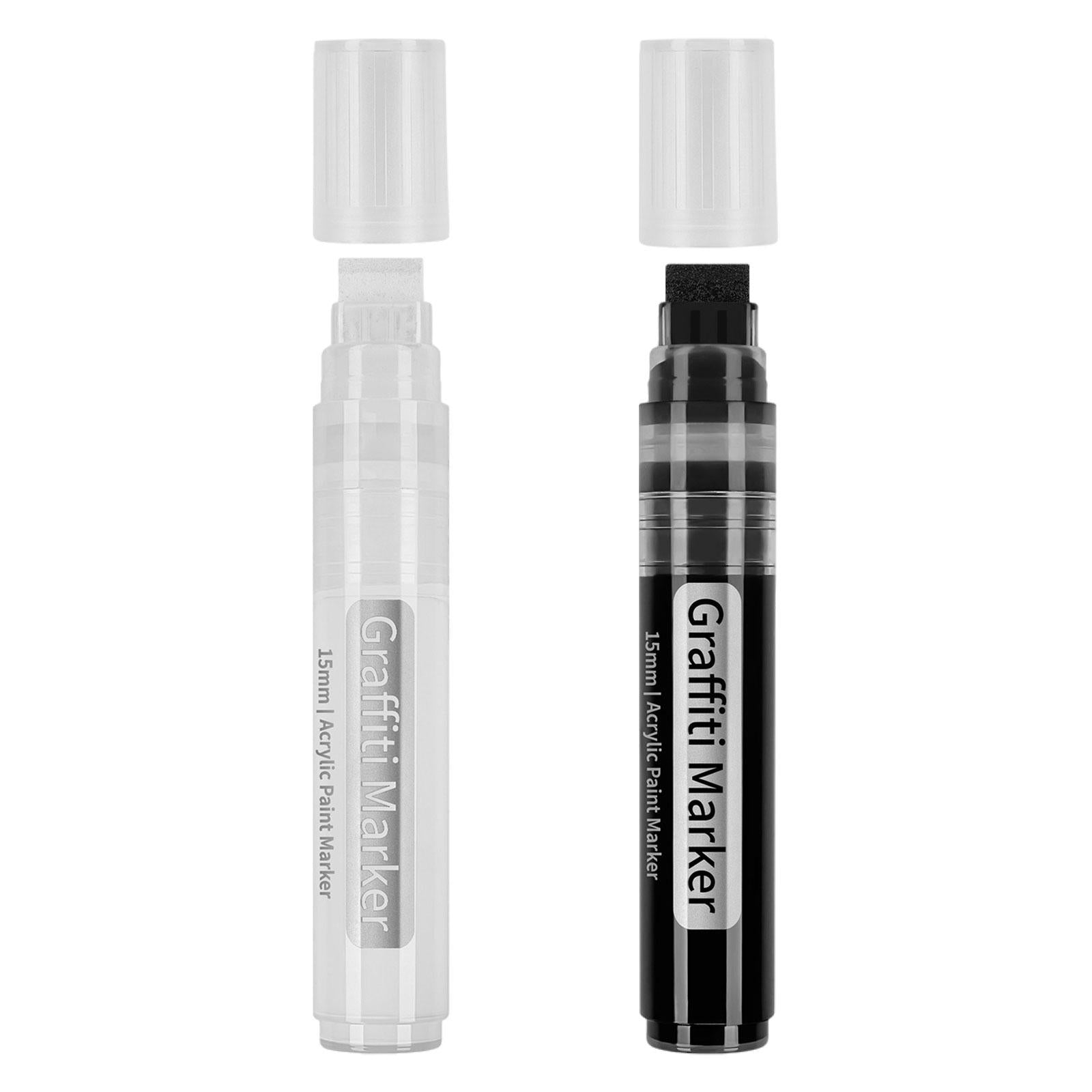3xAcrylic Paint Markers DIY Crafts Writing for Ceramic Paper Drawing Porcelain black
