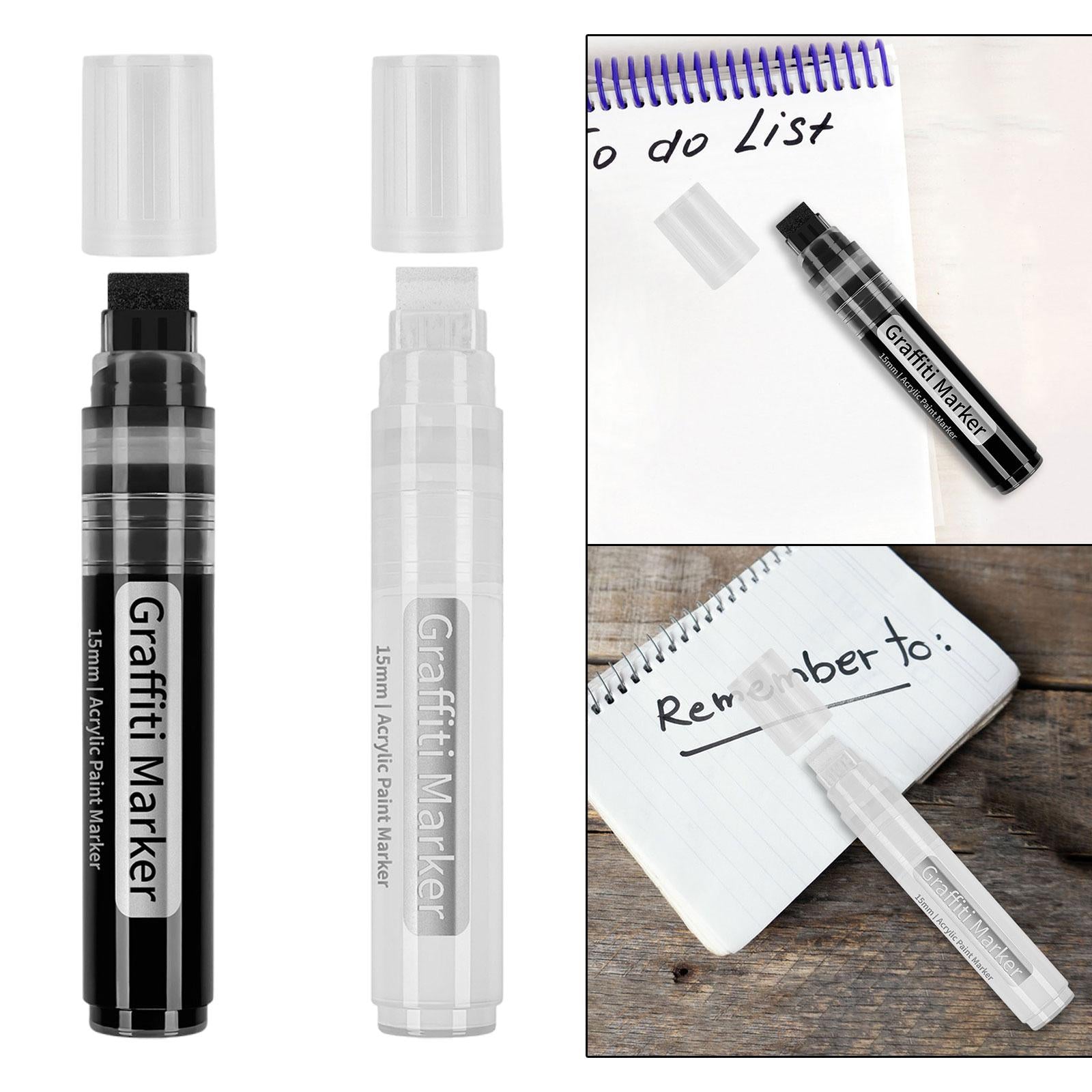 3xAcrylic Paint Markers DIY Crafts Writing for Ceramic Paper Drawing Porcelain black