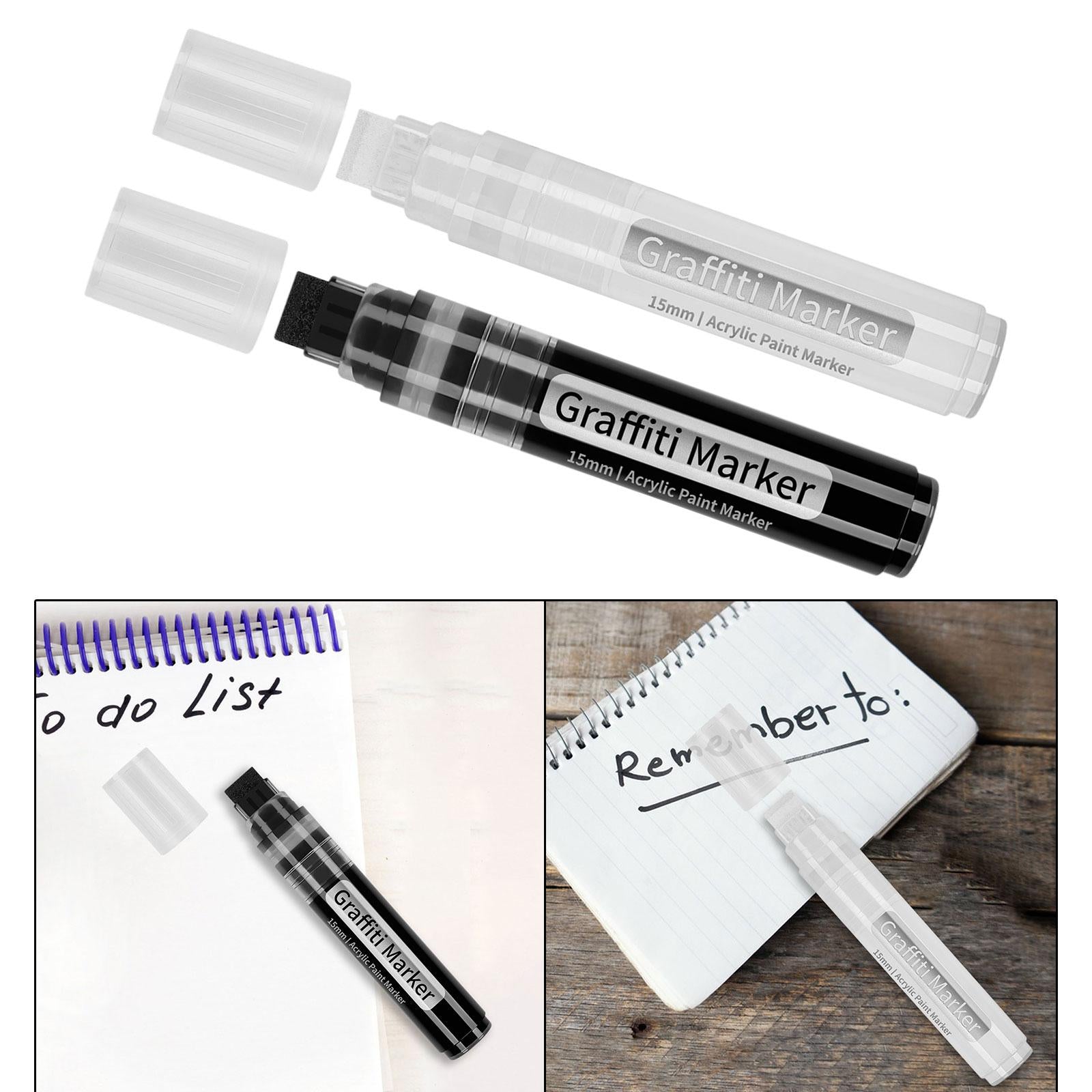 3xAcrylic Paint Markers DIY Crafts Writing for Ceramic Paper Drawing Porcelain black