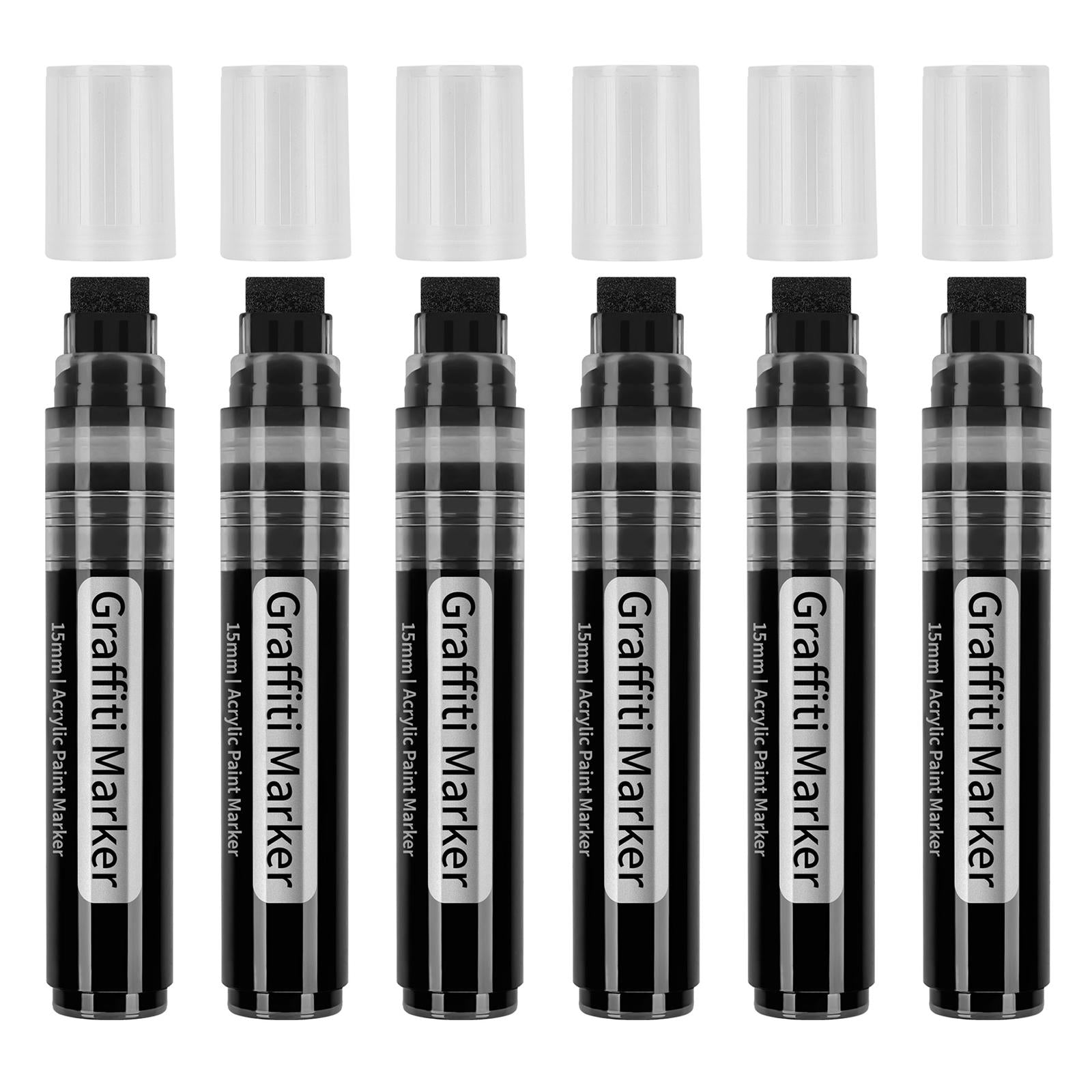 3xAcrylic Paint Markers DIY Crafts Writing for Ceramic Paper Drawing Porcelain black