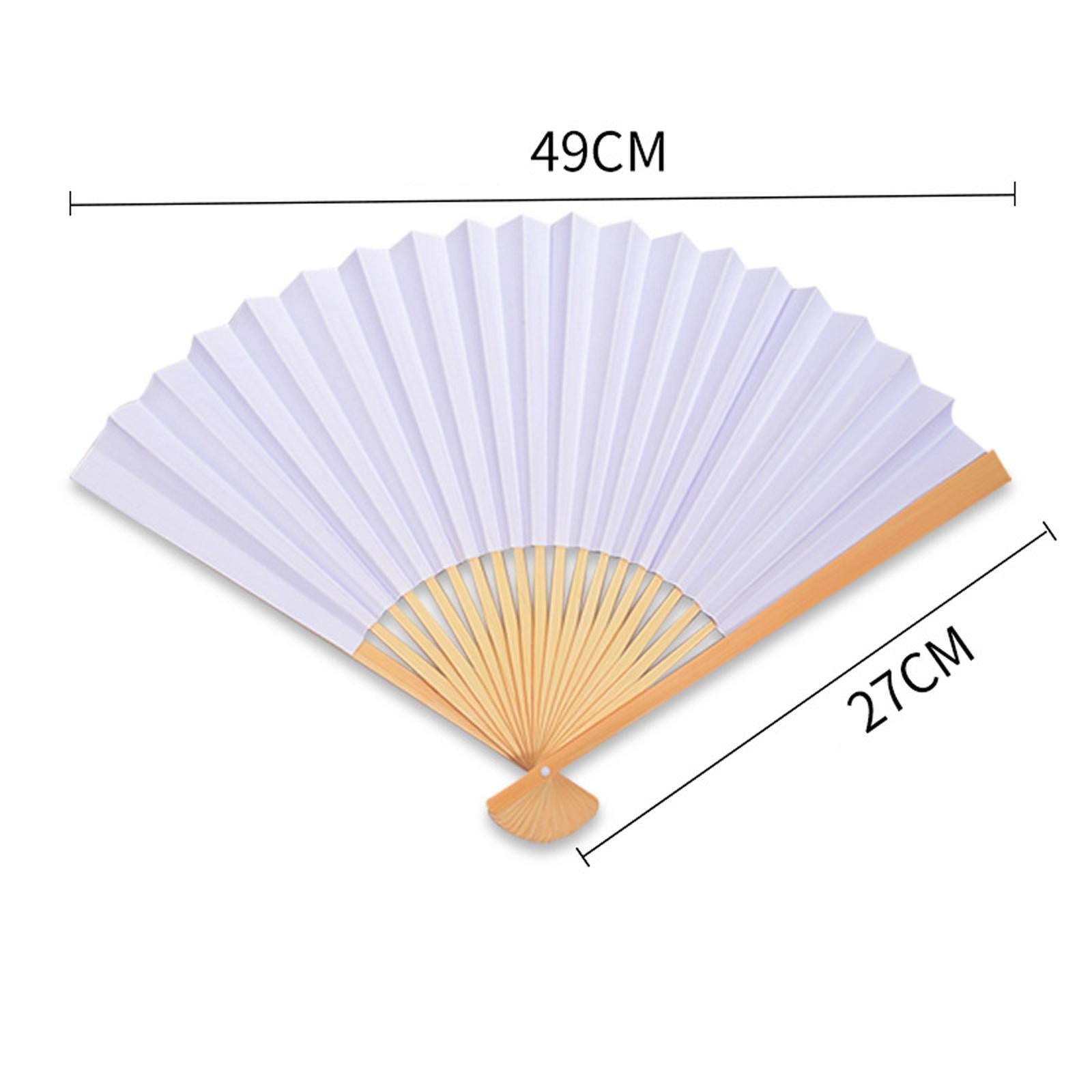2xBamboo Hand Held Fan Blank Handmade for Home Party Favors Preschool Supplies 10 Inch