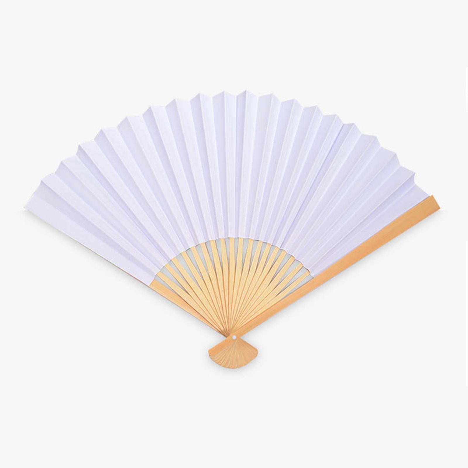 2xBamboo Hand Held Fan Blank Handmade for Home Party Favors Preschool Supplies 10 Inch