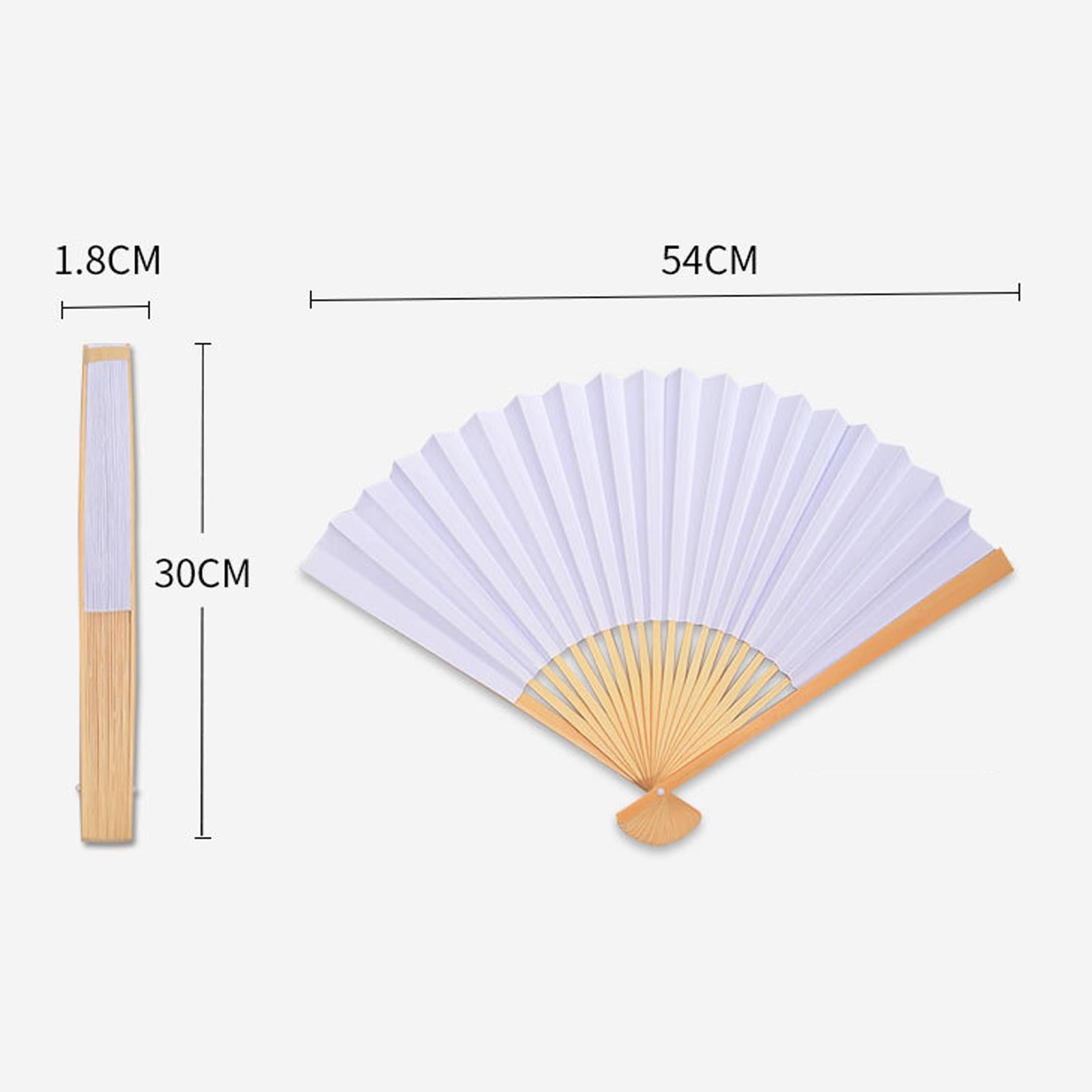 2xBamboo Hand Held Fan Blank Handmade for Home Party Favors Preschool Supplies 12 Inch