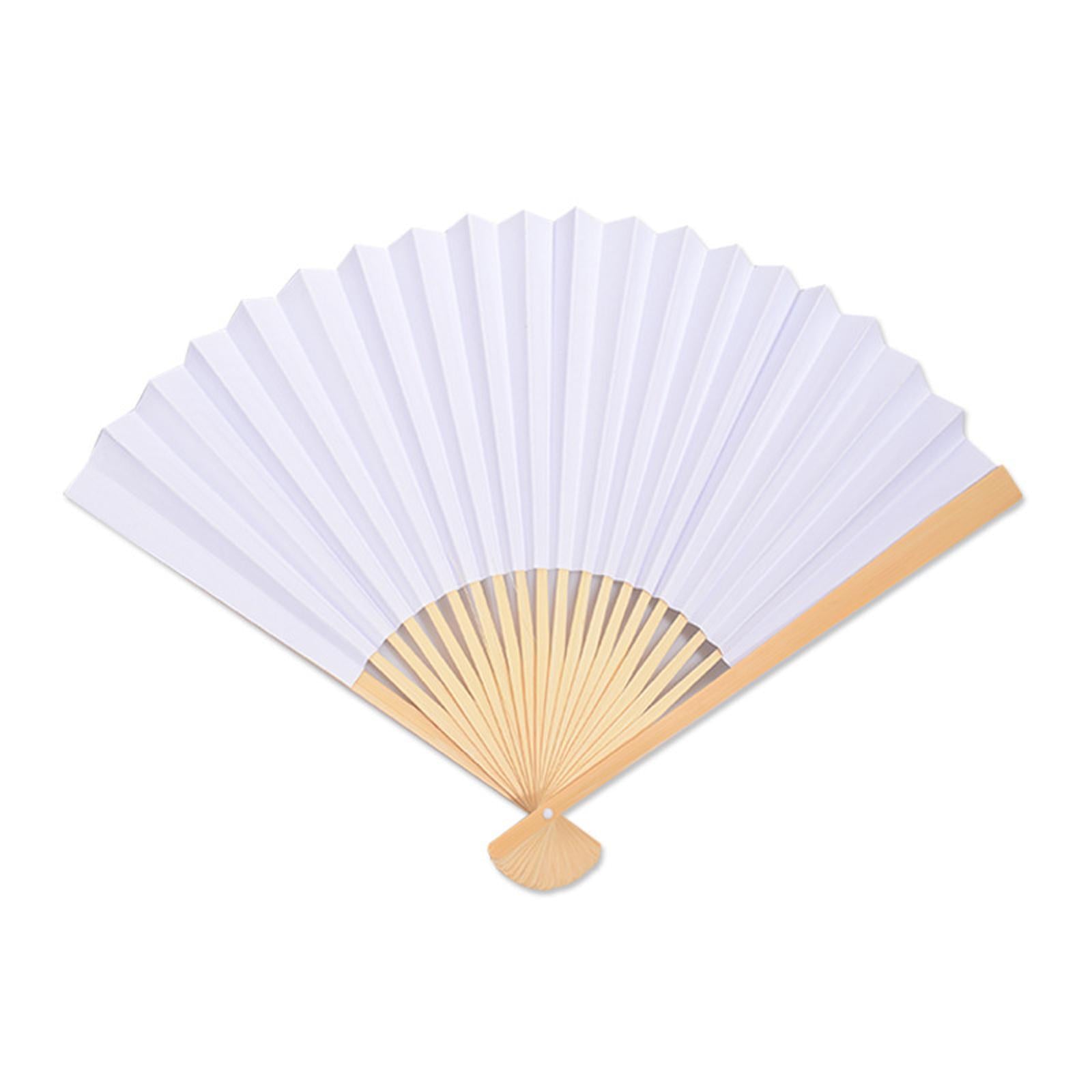 2xBamboo Hand Held Fan Blank Handmade for Home Party Favors Preschool Supplies 12 Inch