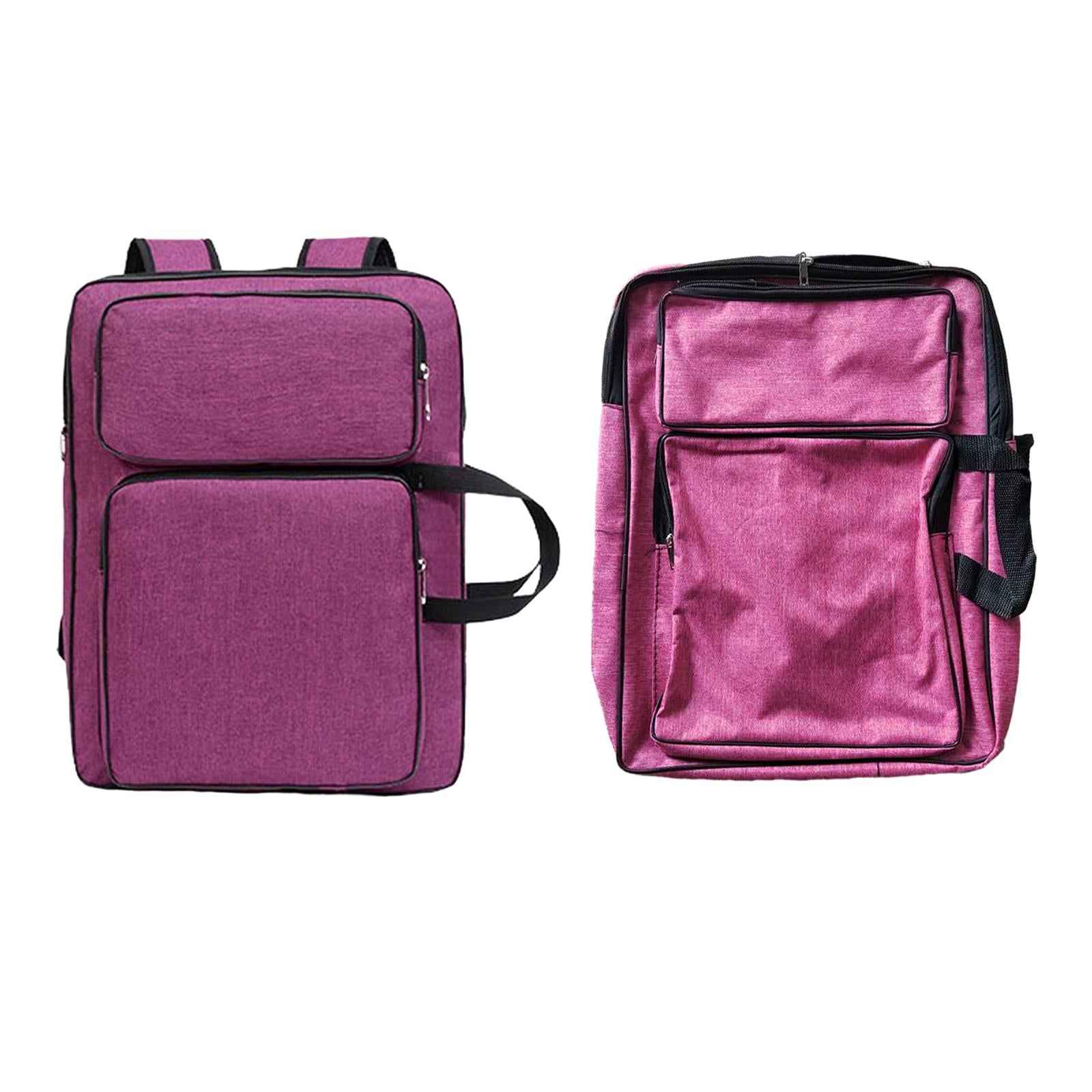 A3 Art Portfolio Case Tote Bag Water Resistant Art Supplies Artists Backpack Purple