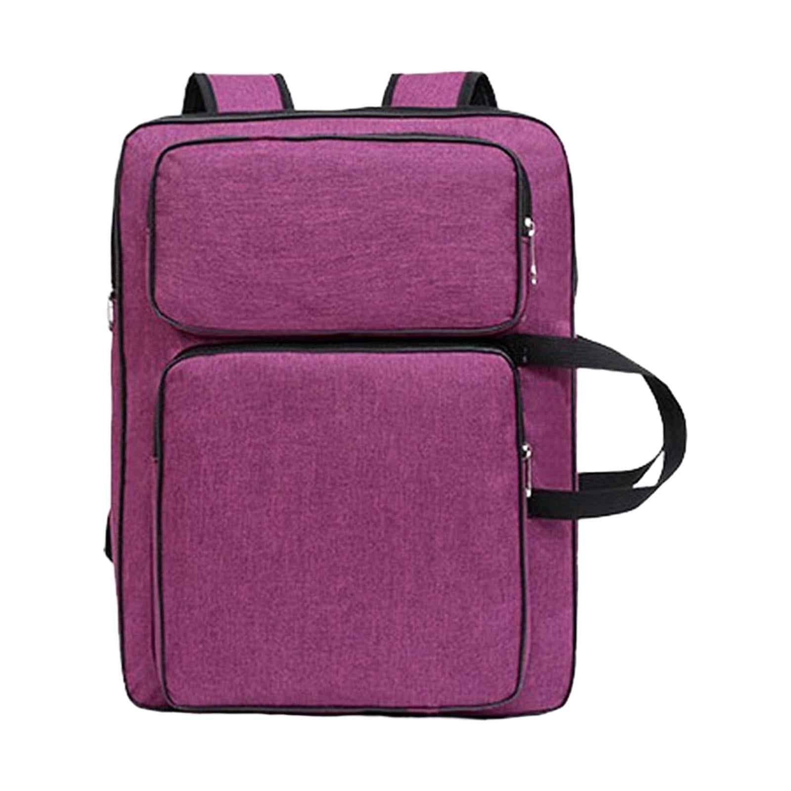 A3 Art Portfolio Case Tote Bag Water Resistant Art Supplies Artists Backpack Purple