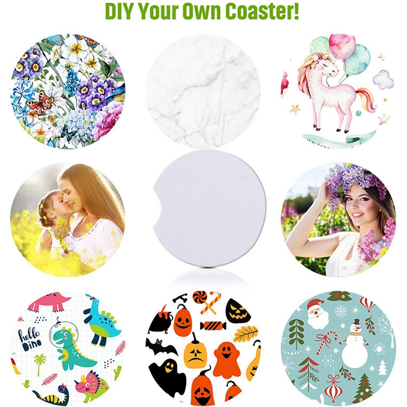 2x10 Pieces Blank Car Coasters for Sublimation for Heat Press Painting Project