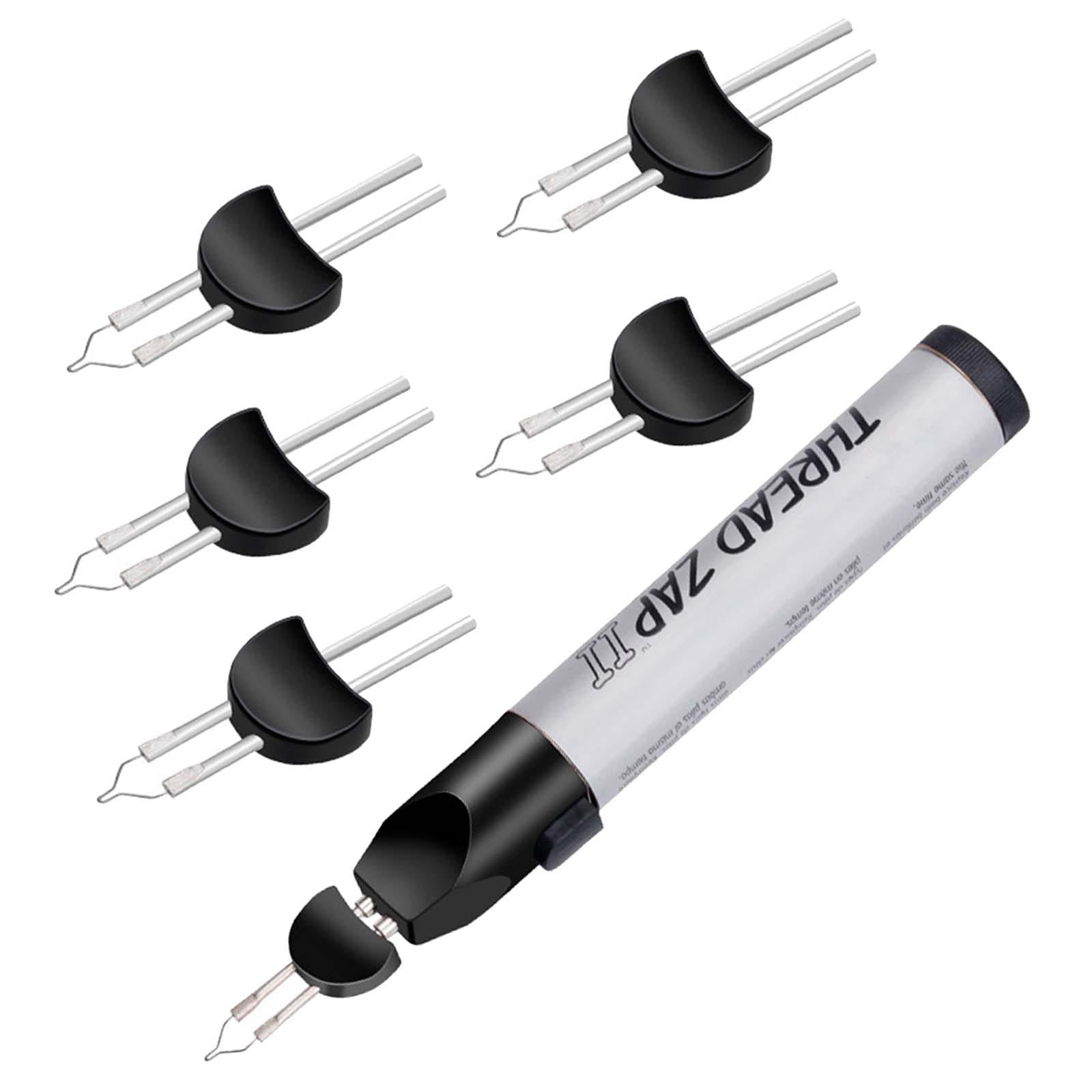 Thread Zapper Burner Tool Finishing Bead Weaving Leather Craft Thread Burner Silver with 5 Heads