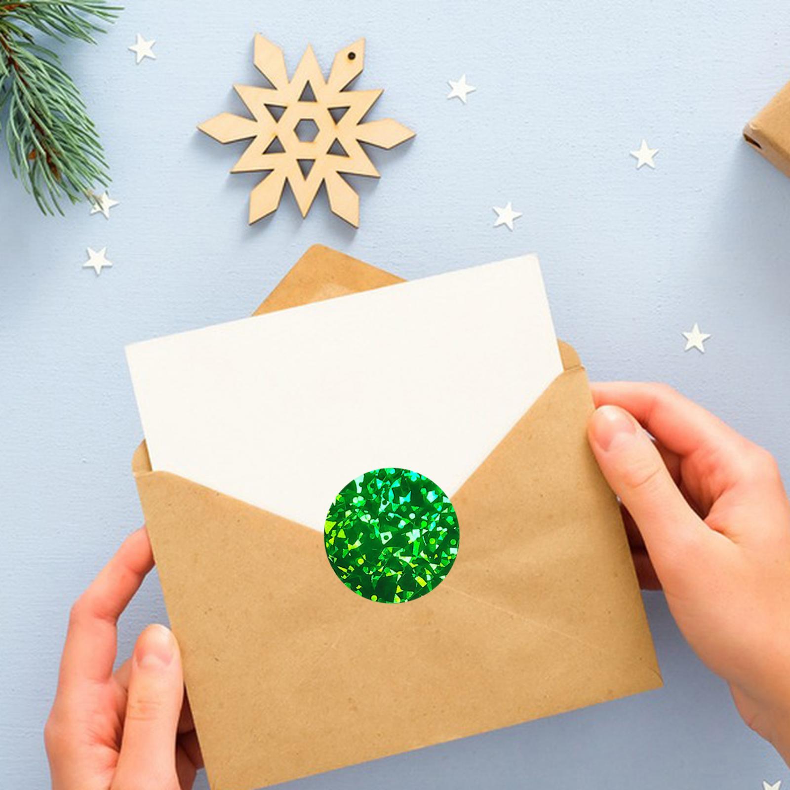 3x500x/Roll Self Adhesive Seal Stickers for Boutiques Greeting Card DIY Crafts Green