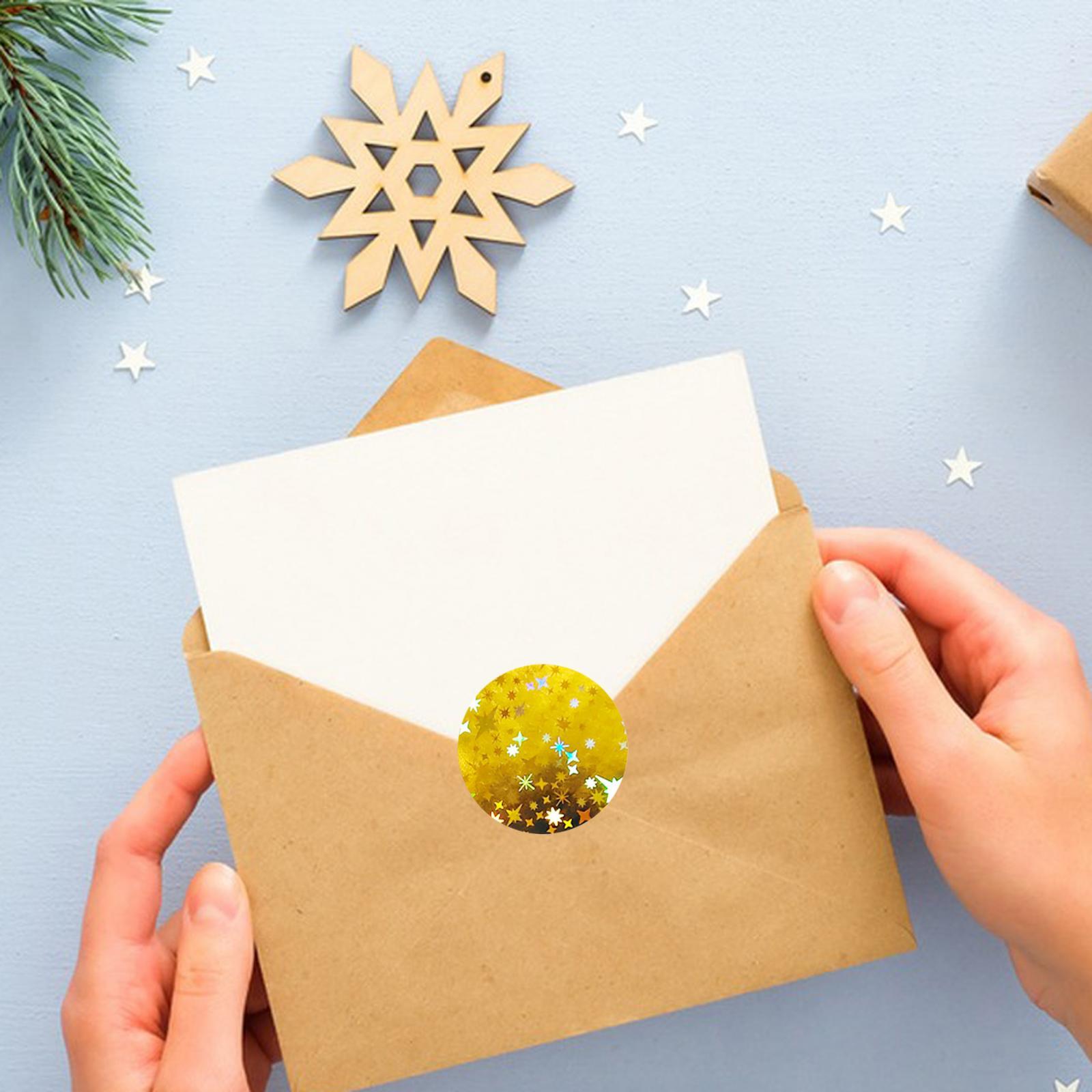 2x500x/Roll Self Adhesive Seal Stickers for Boutiques Greeting Card DIY Crafts Golden Style C