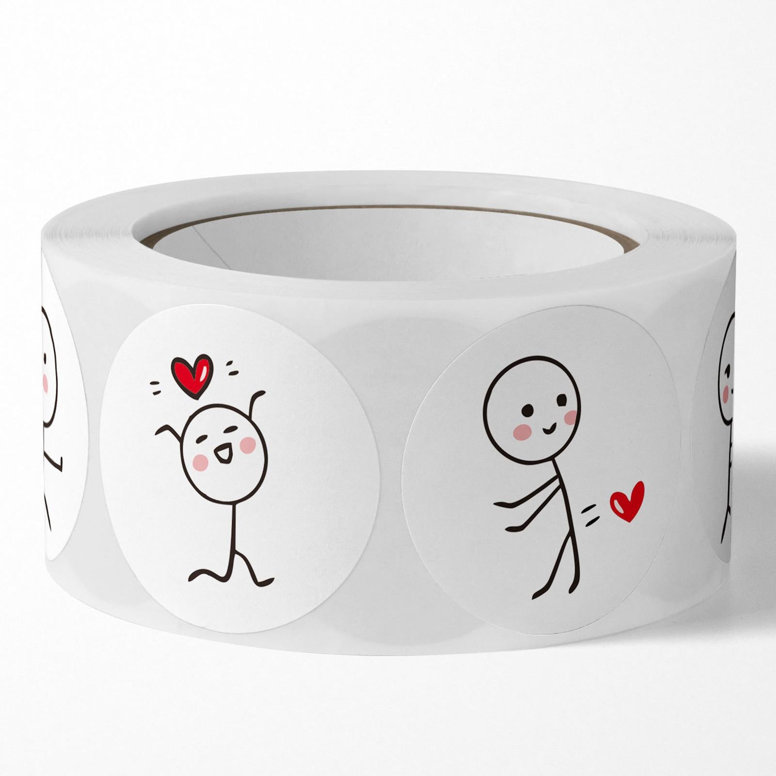 3x500 Pieces Valentine's Day Stickers Decor for Present Package Festival Party