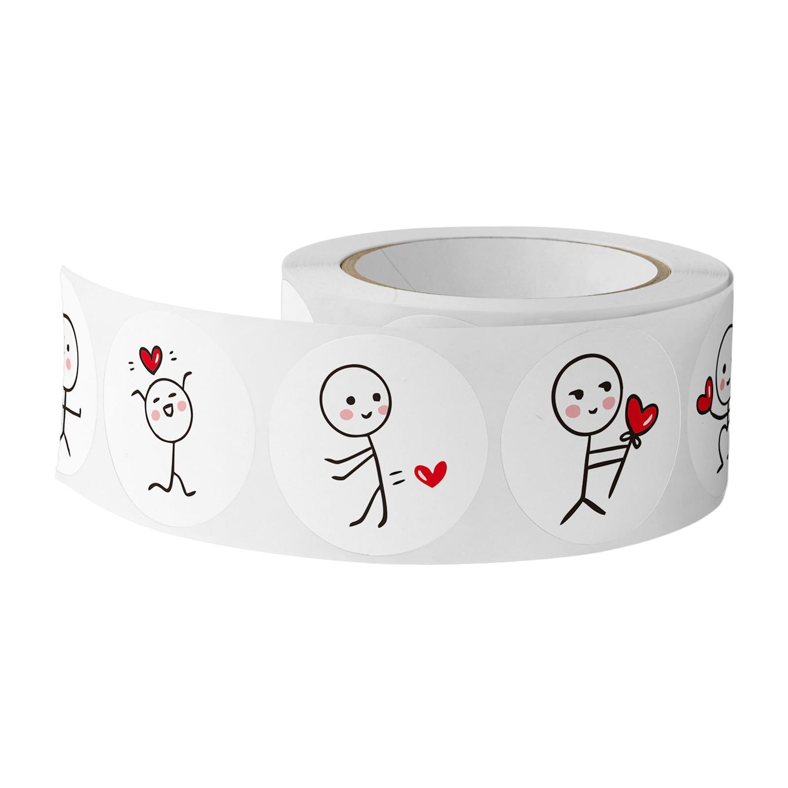 2x500 Pieces Valentine's Day Stickers Decor for Present Package Festival Party