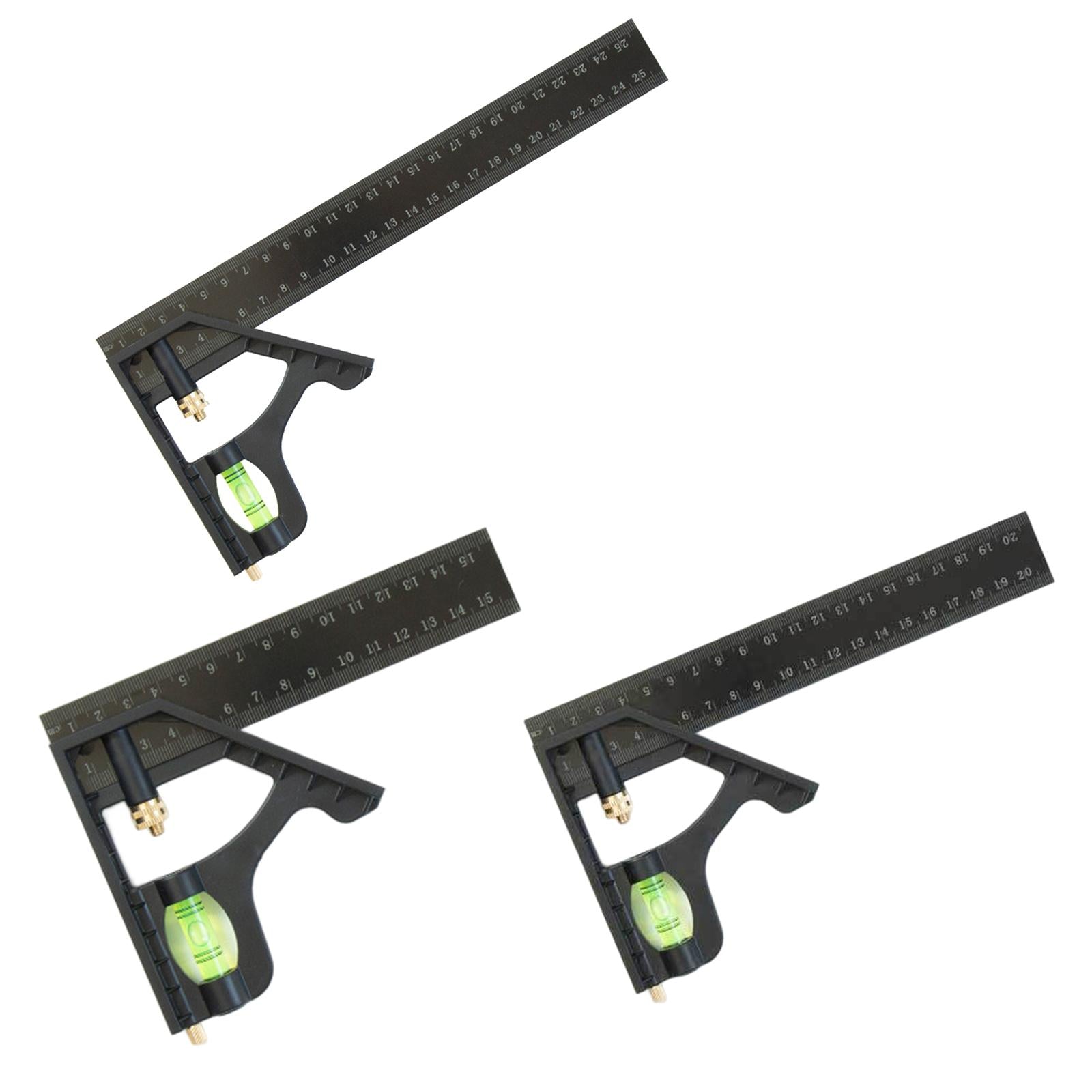 4xAdjustable Carpenters Square with Horizontal Bubbles Right Protractor Square 15cm