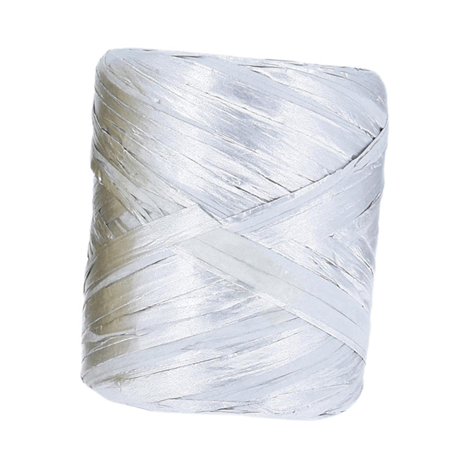2xRaffia Paper Ribbon Packing Paper Twine Ribbon for Packing Wrapping Bouquets Argent