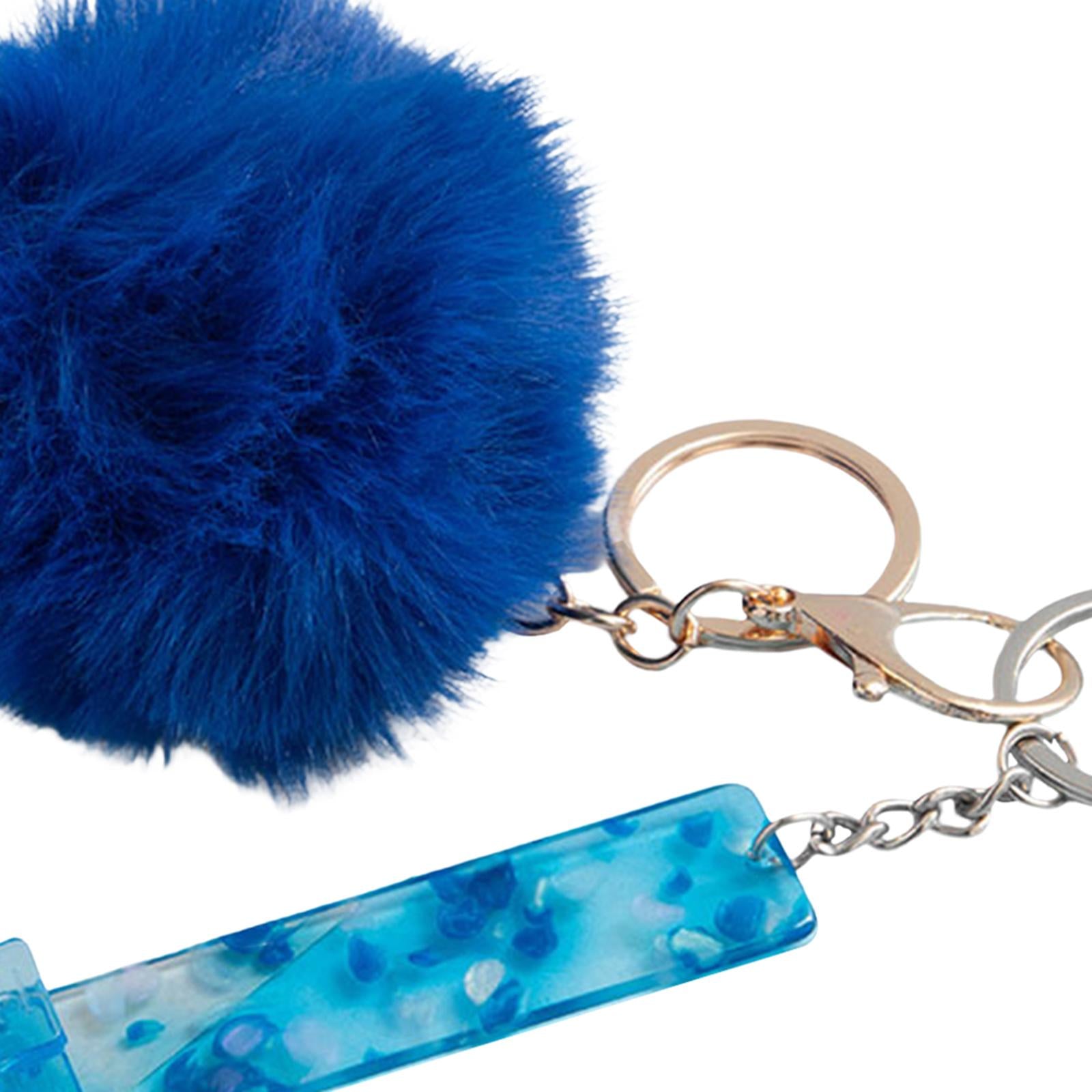 4xCredit Card Puller ATM Keychain Card Clip for Long Nails Picker Card Grabber Blue with Hairball