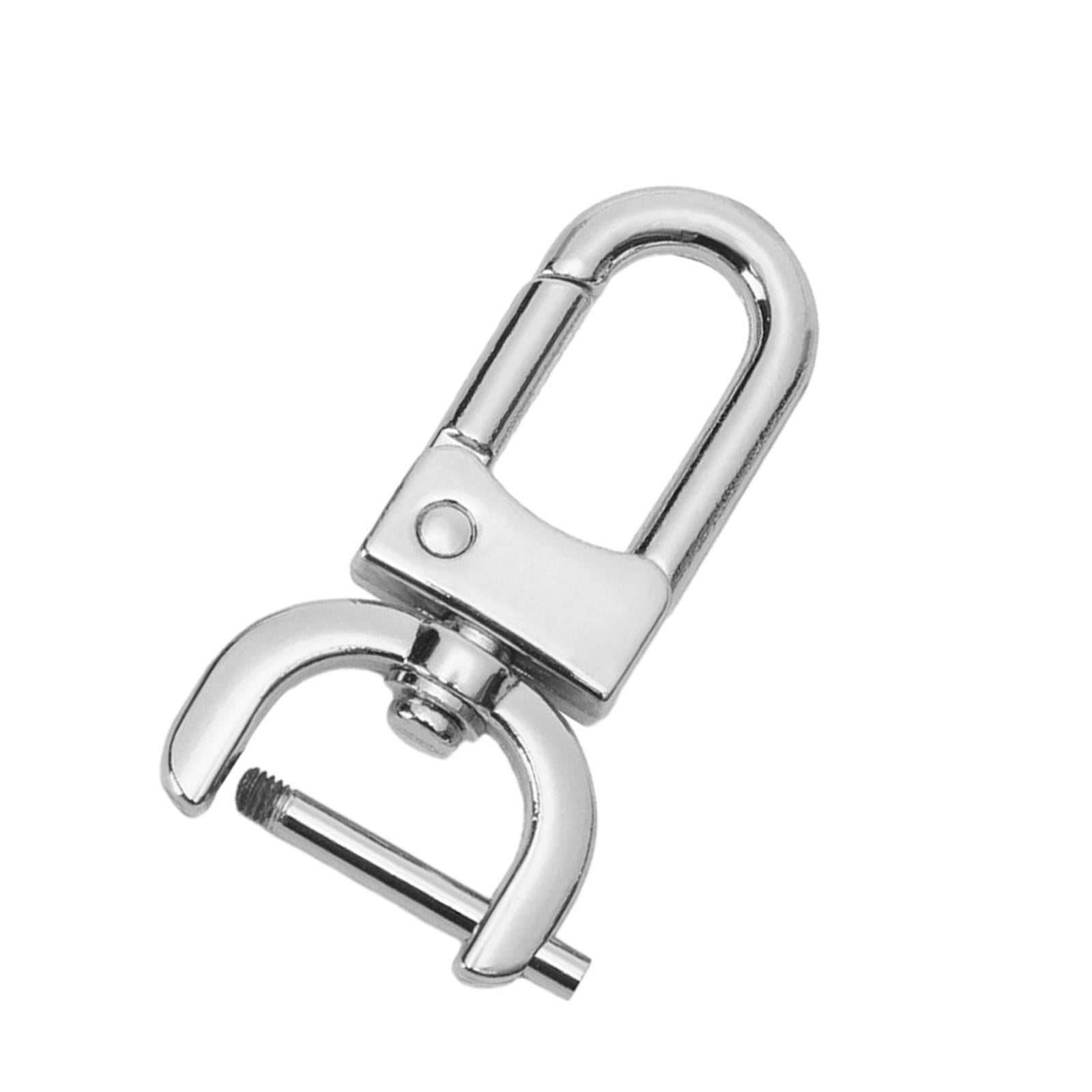 6xDetachable Snap Hook Swivel Clasp with Screw Bar DIY Purse Strap Replacement Silver white L