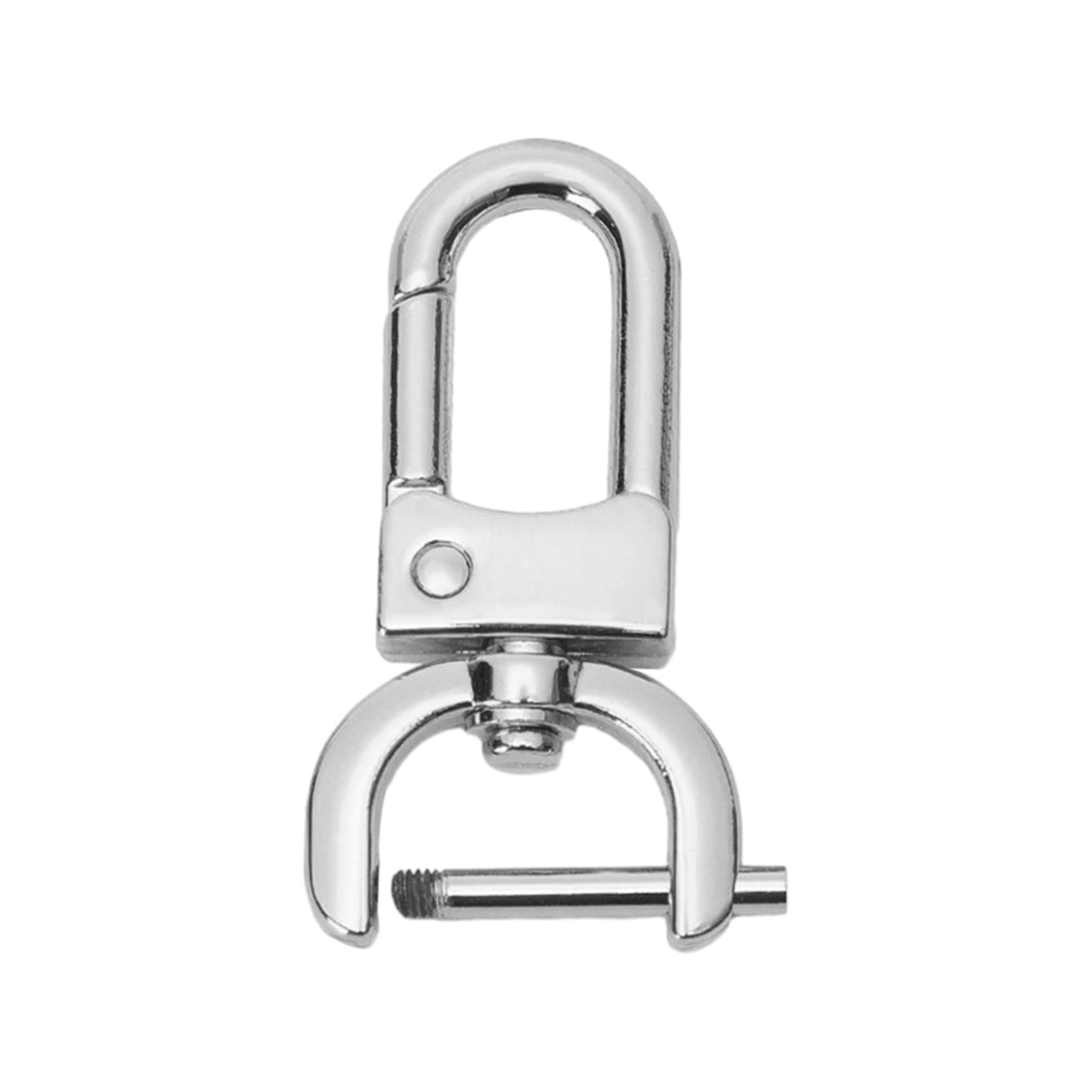 5xDetachable Snap Hook Swivel Clasp with Screw Bar DIY Purse Strap Replacement Silver white L