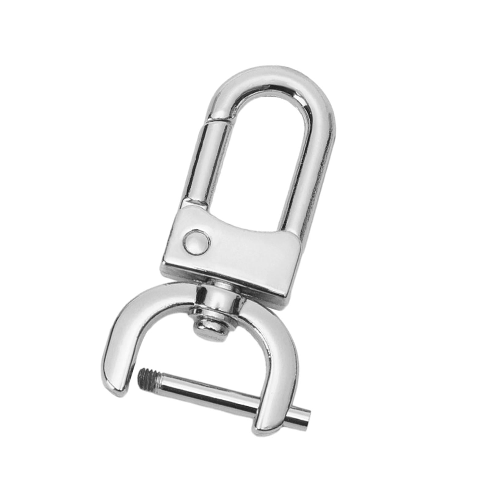 3xDetachable Snap Hook Swivel Clasp with Screw Bar DIY Purse Strap Replacement Silver white L