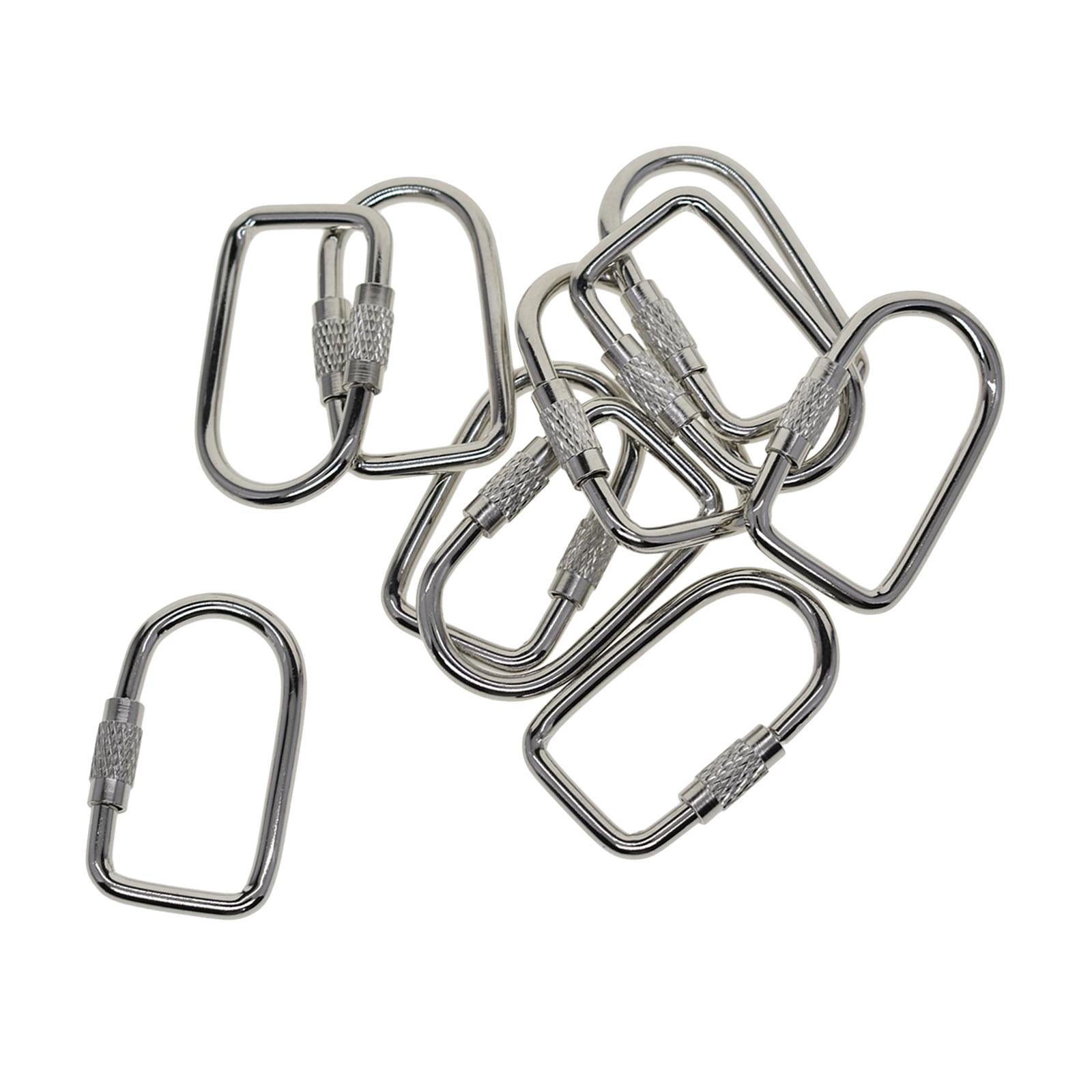 2x10 Pieces Locking Carabiner Locking Clips Screw Lock Buckle for Bags Outdoor