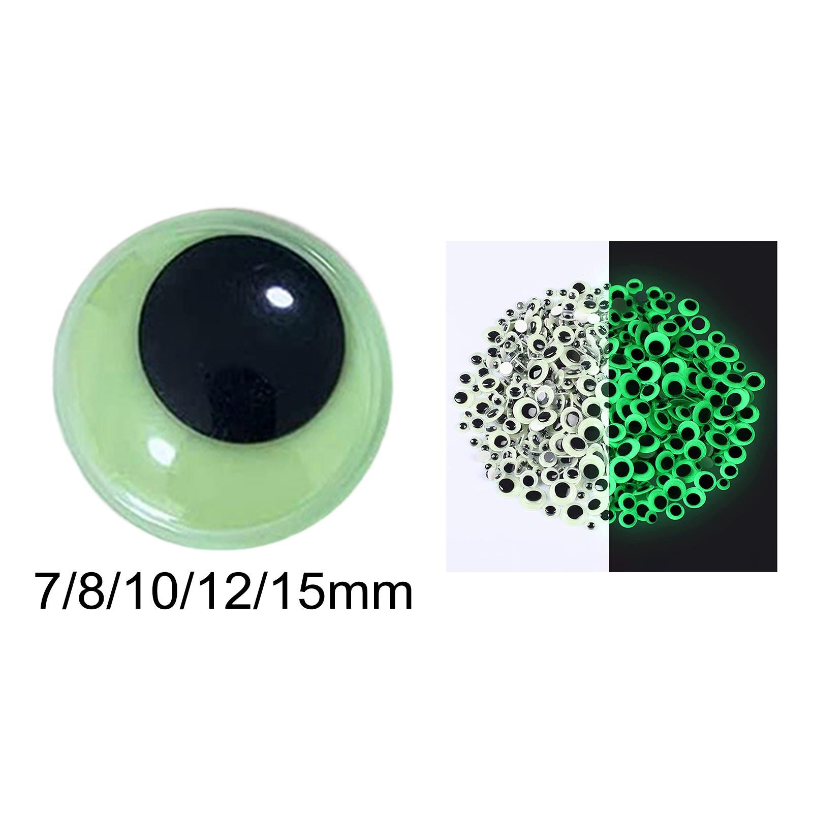 4xGlow in The Dark Eyes Sticky Self Adhesive for Crafts Handmade DIY Soft Toys 7mm 100pcs