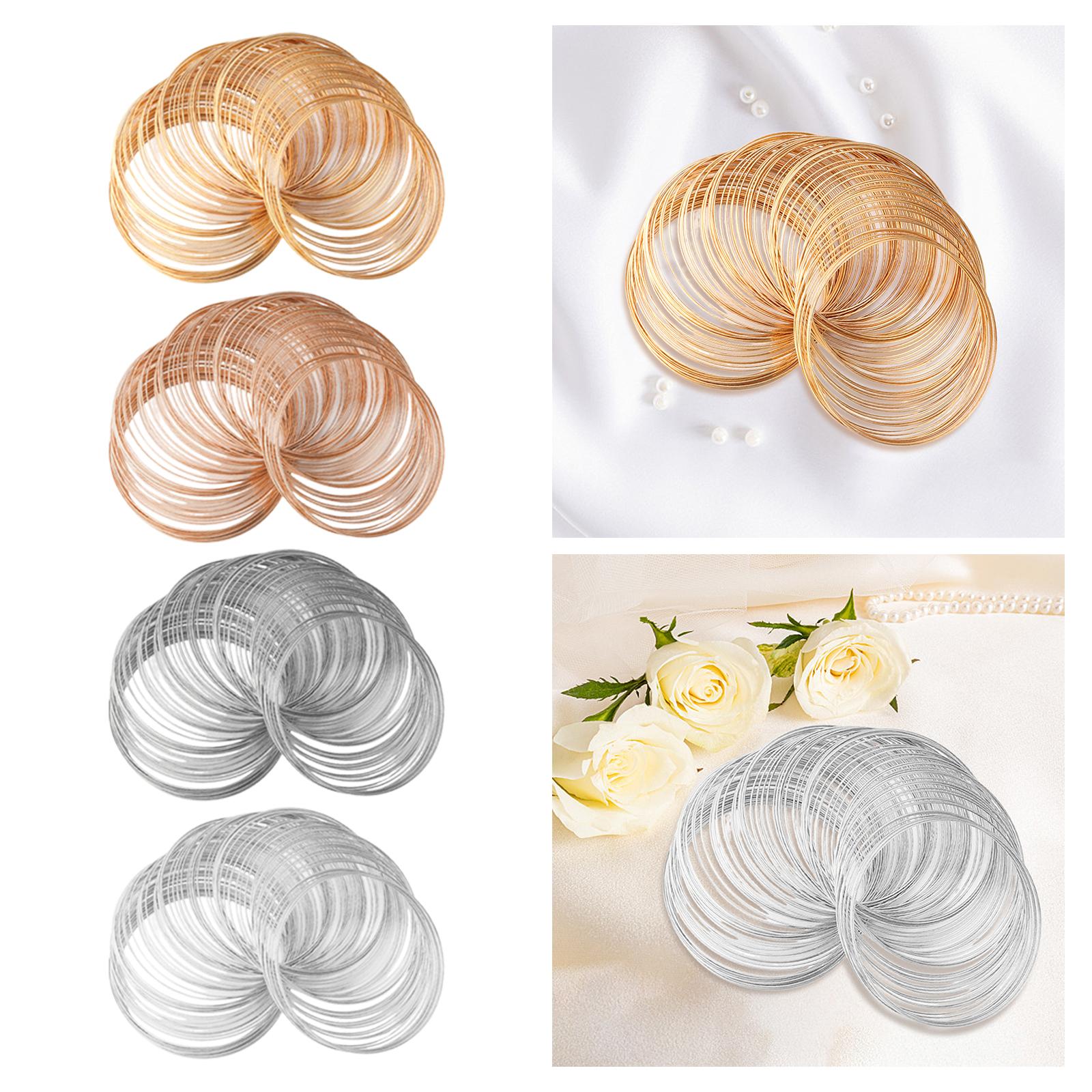 2xMemory Wire for Jewelry Making Beading Wire for Bangle Handmade Gold