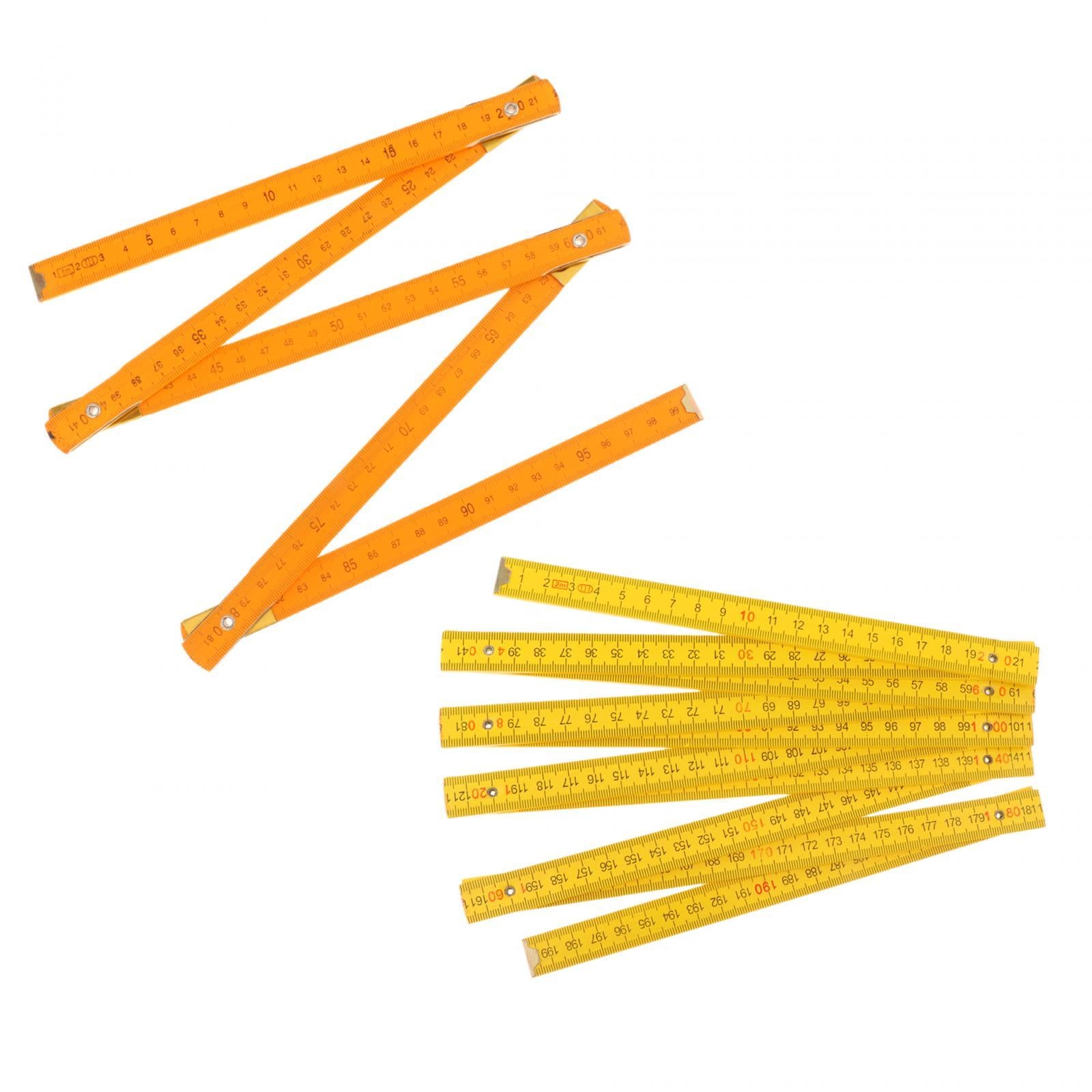 2xMeasuring Stick Compact Folding Wood Rule for Classroom Woodworking Teaching 1m