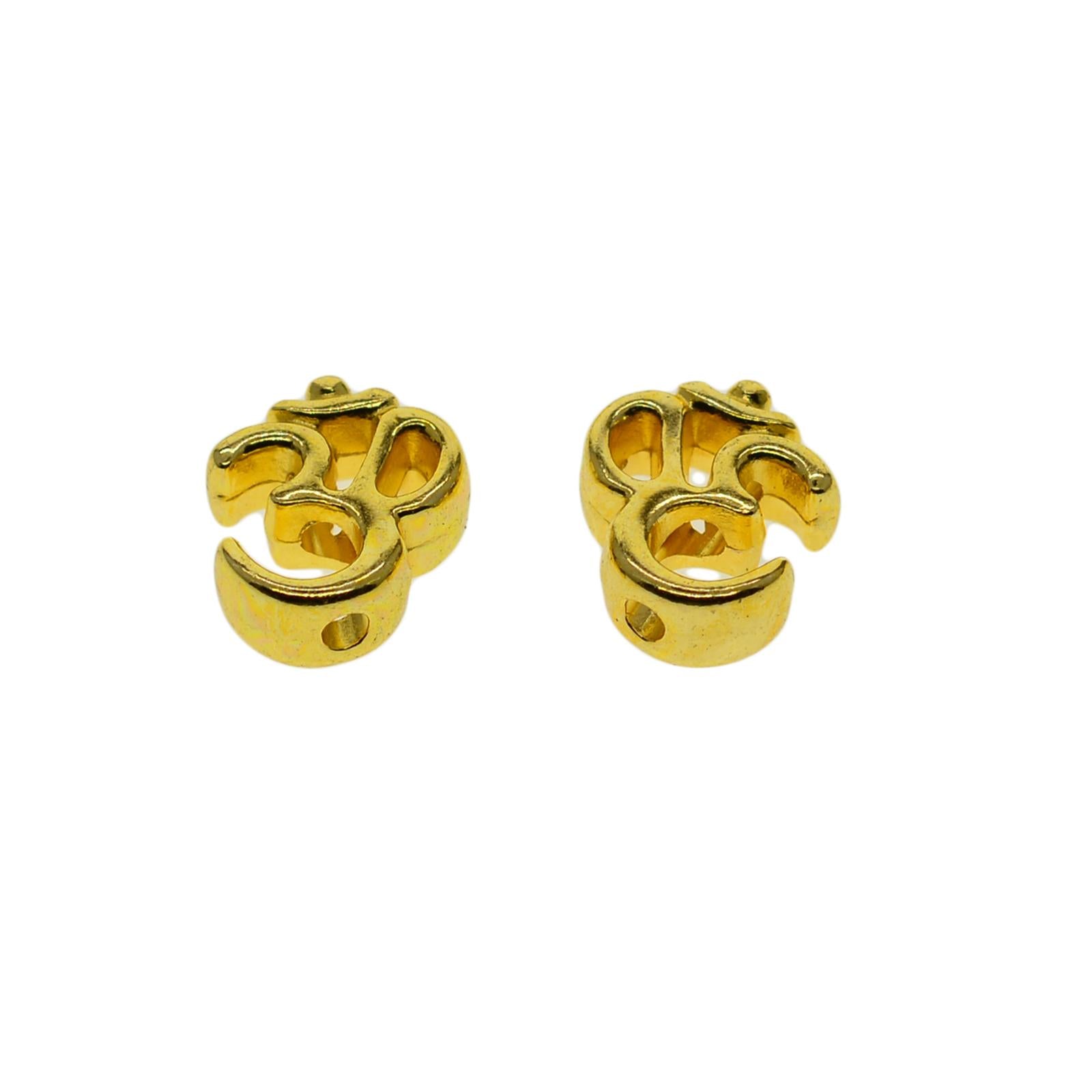 4x50Pcs Yoga OM Spacer Beads DIY Gold Charms for Sweaters Chains Hats Keyrings