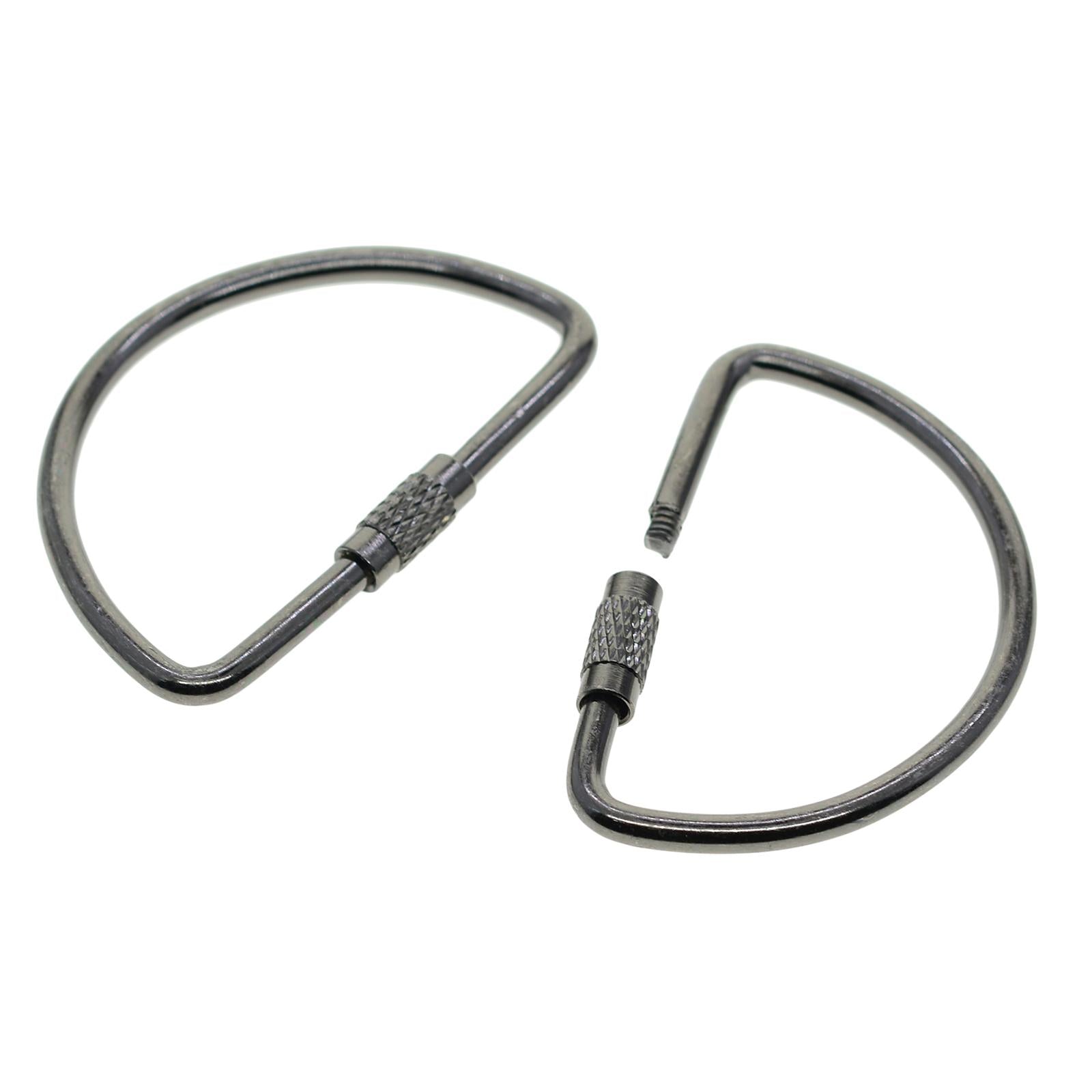 2x6 Pieces Screw Lock Key Ring Keychain Rings Durable Steel Key Holder Key Fob