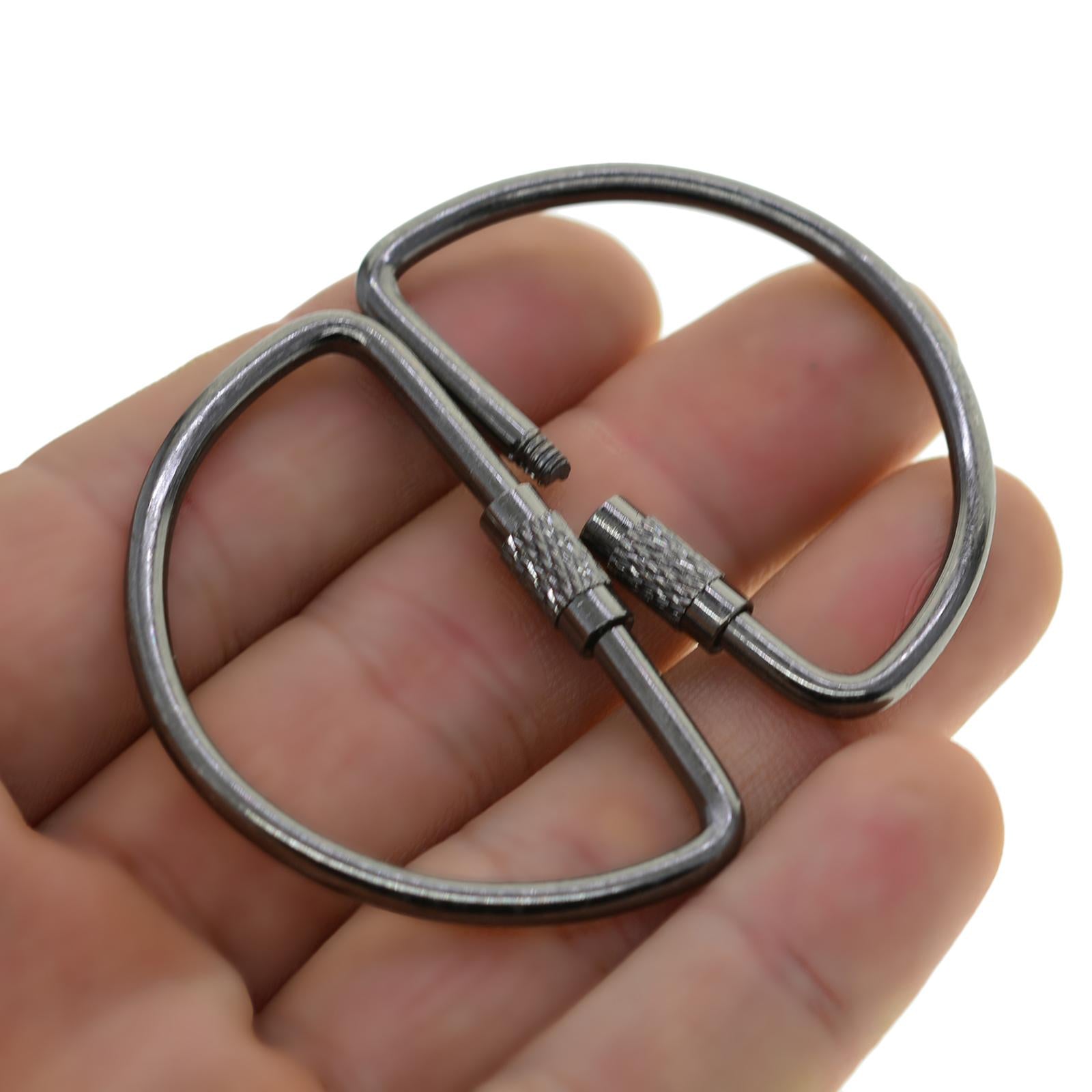 2x6 Pieces Screw Lock Key Ring Keychain Rings Durable Steel Key Holder Key Fob
