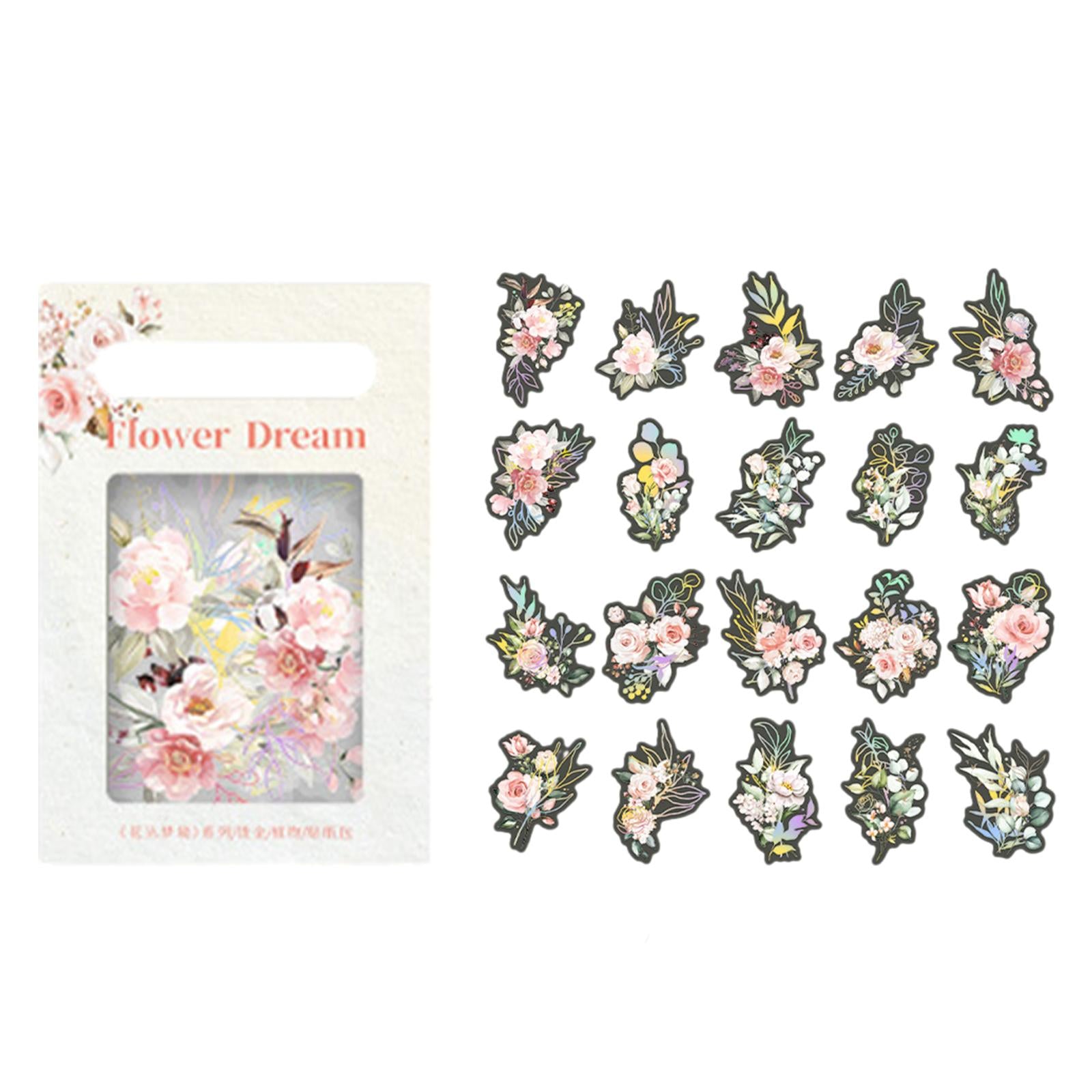 2x40Pcs Plant Stickers Set Scrapbooking Stickers for Planner Diary Card Making Flower