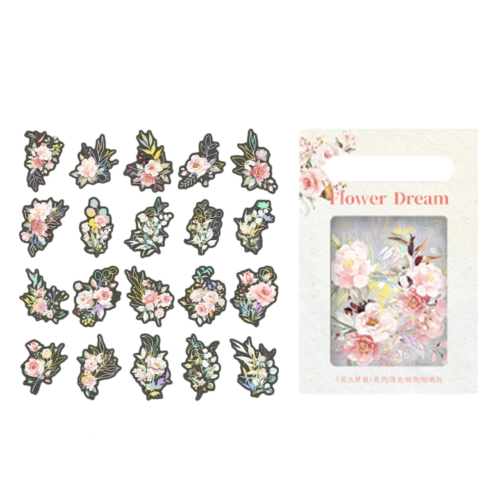 2x40Pcs Plant Stickers Set Scrapbooking Stickers for Planner Diary Card Making Flower