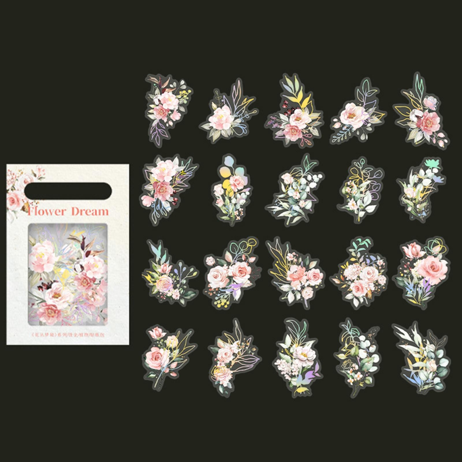 2x40Pcs Plant Stickers Set Scrapbooking Stickers for Planner Diary Card Making Flower