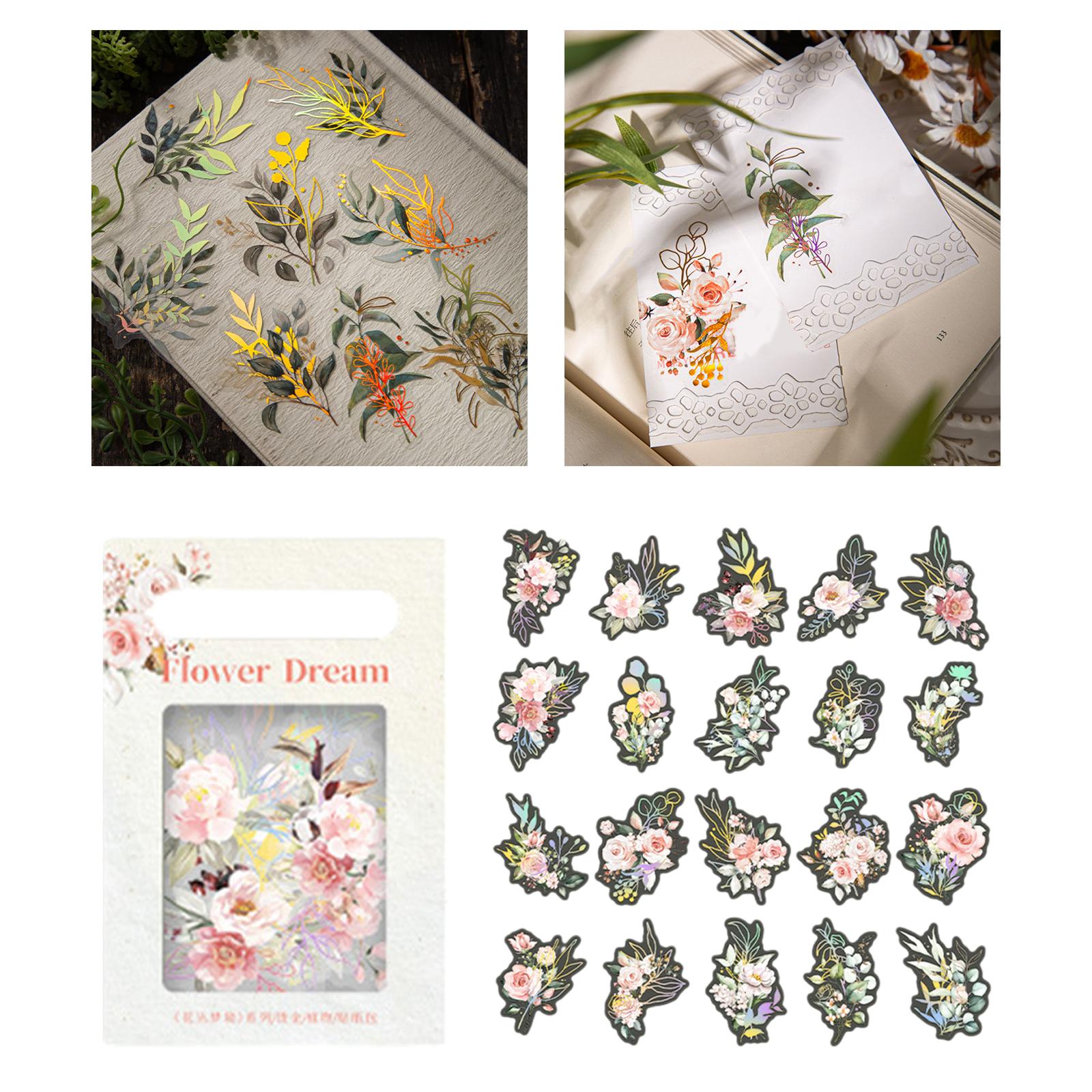 2x40Pcs Plant Stickers Set Scrapbooking Stickers for Planner Diary Card Making Flower