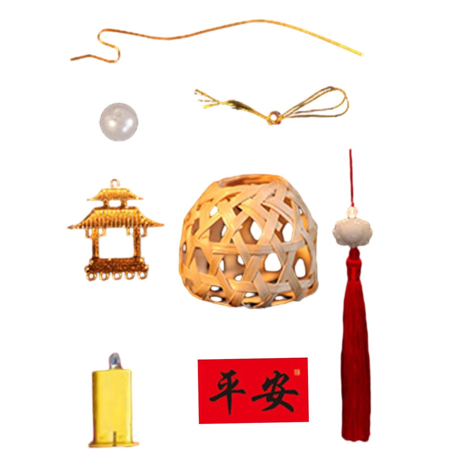 2xMid Autumn Festival Lantern Making Kit Bamboo Lantern Making for Celebration Style B 34cmx6.5cm