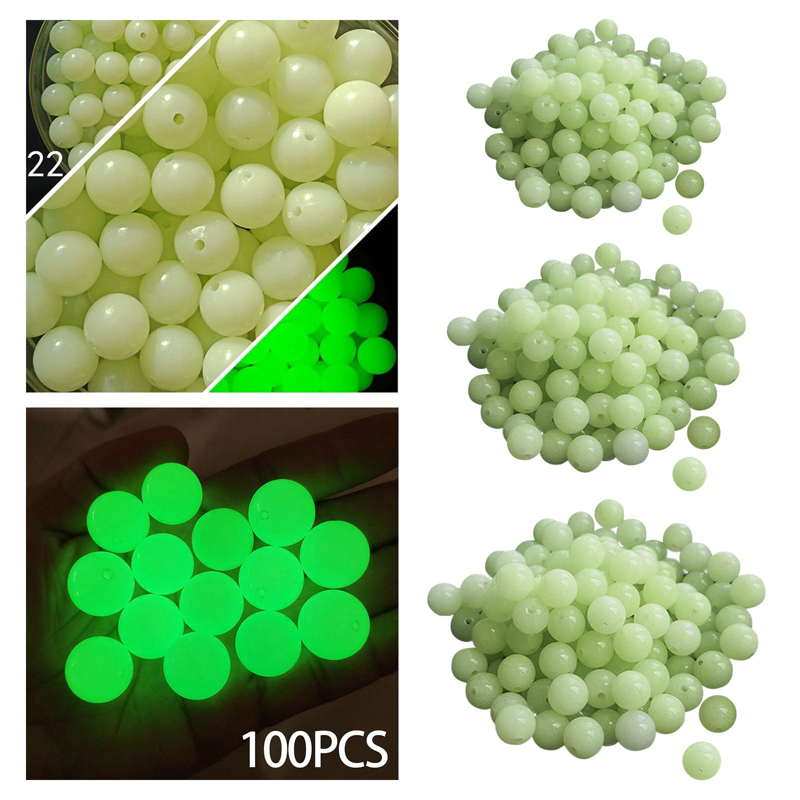 2x100 Pieces Acrylic Luminous Beads Round for Bracelet Jewelry Making Keychain 4mm