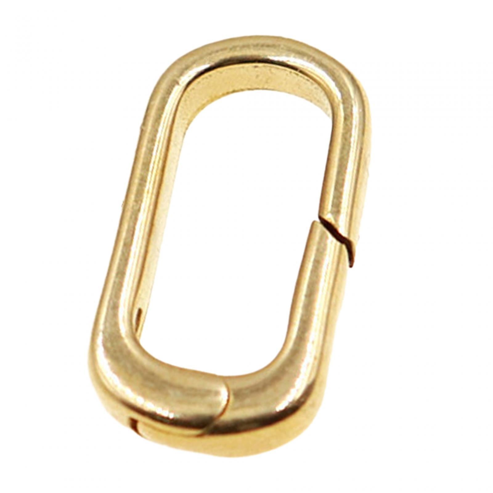 2xSolid Gold Oval Snap Push Connector Lock Metal Lobster Clasps Jewelry Making