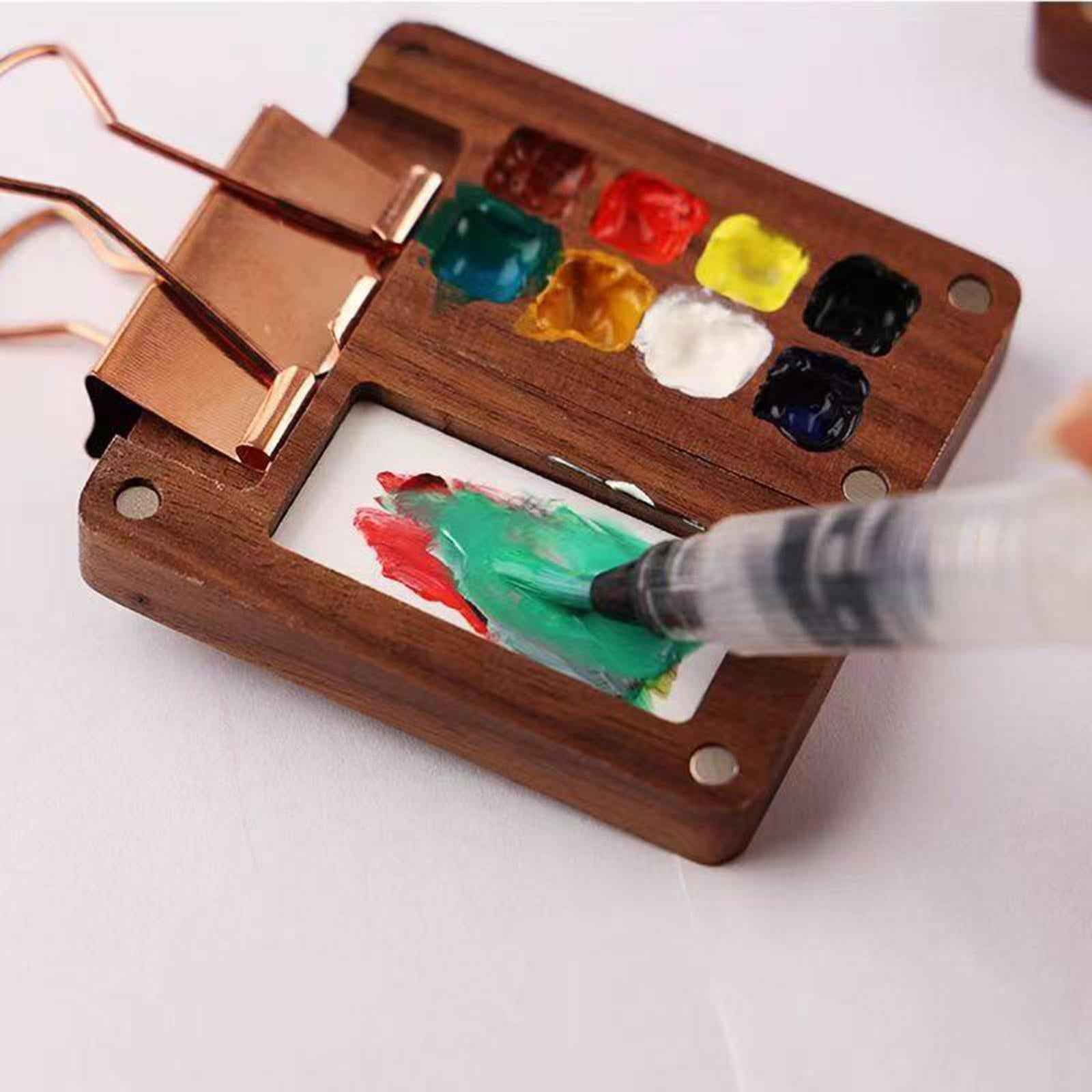Watercolor Palette Wood Paint Palette for Gouache Oil Paint Pigments Acrylic Without Clip