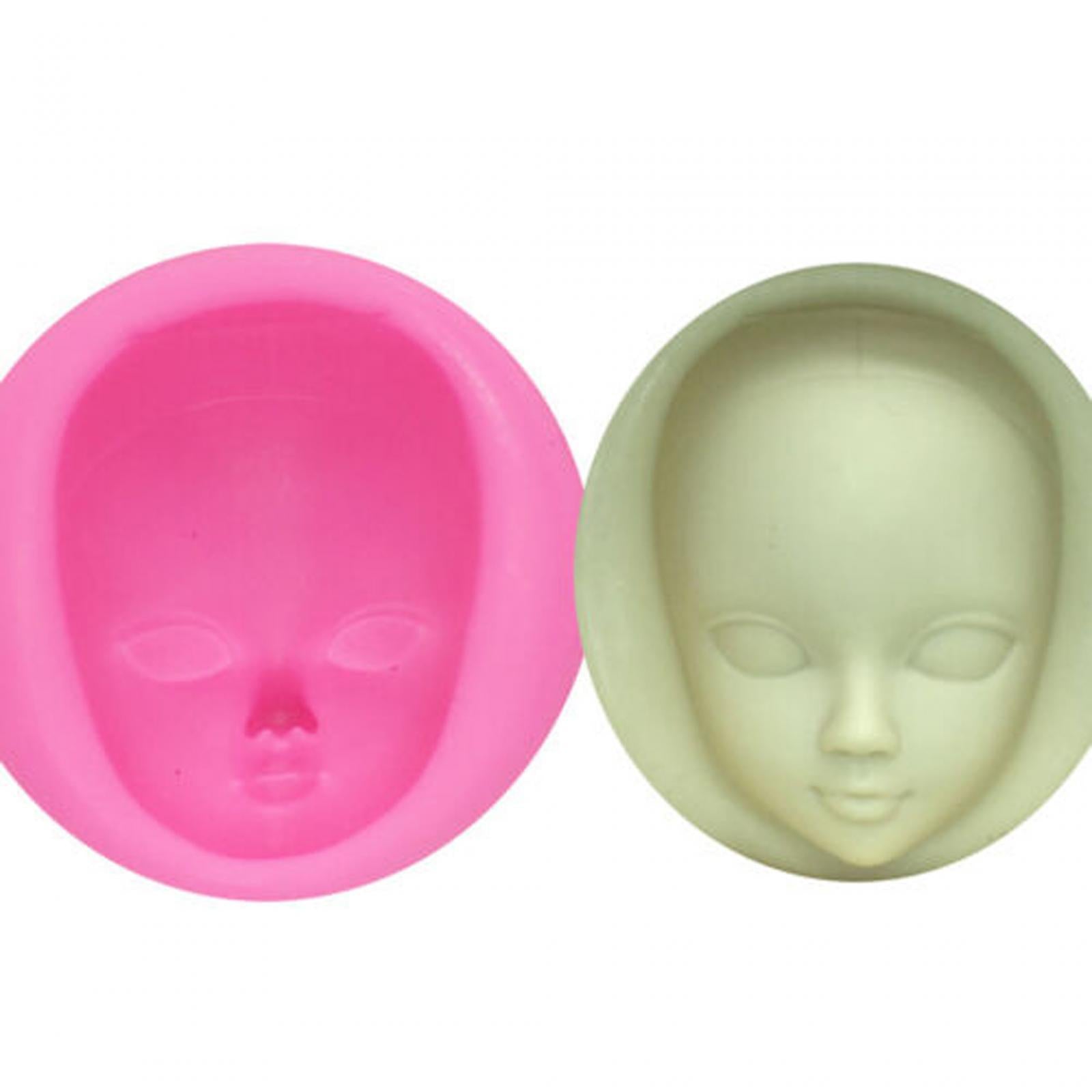 3xSilicone Baby Face Mould Tool DIY Handmade Soap Resin Mould Human Face Mould
