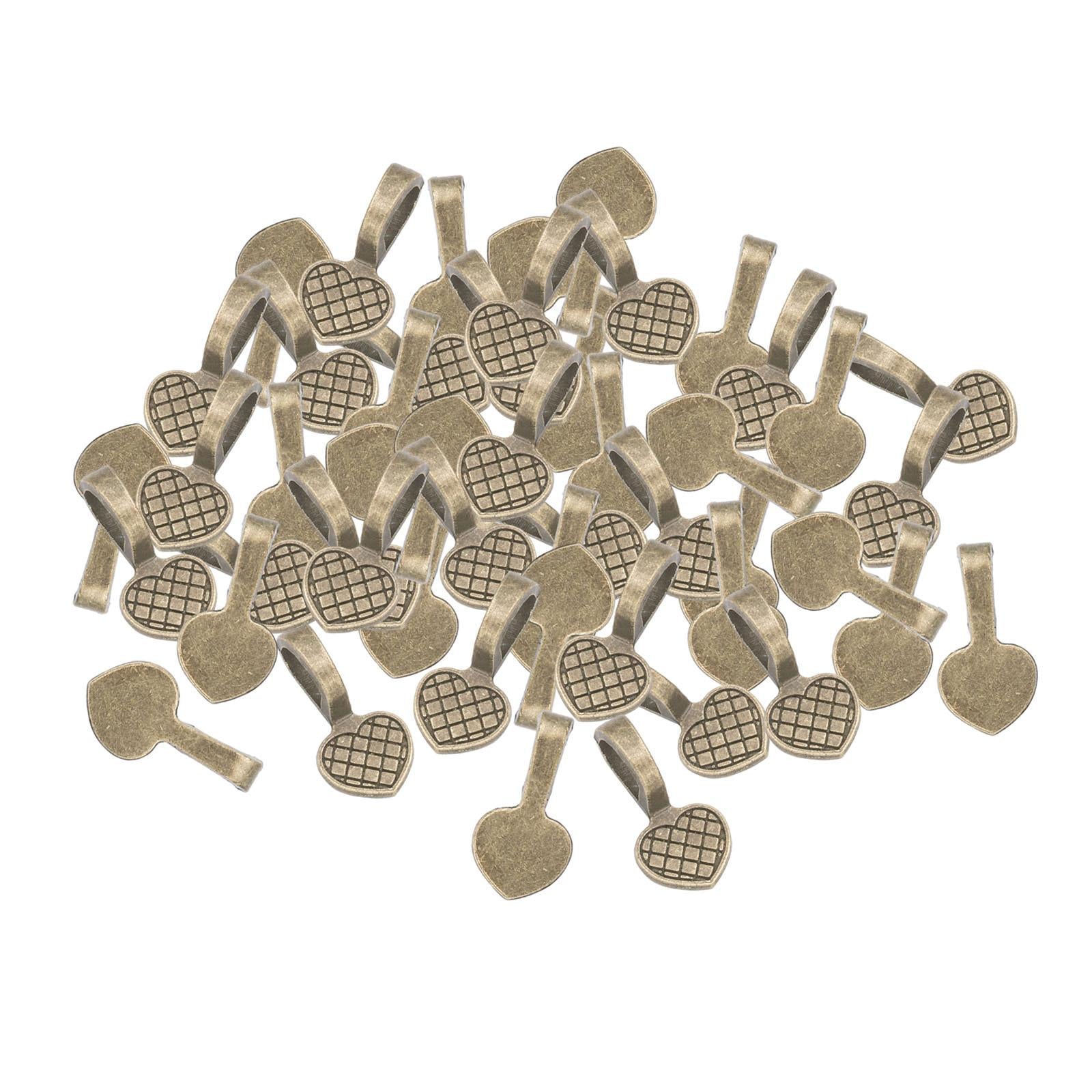 2x50Pcs Glue on Bails 19x9.5mm Flat Pad Bails for DIY Craft Necklaces Pendants