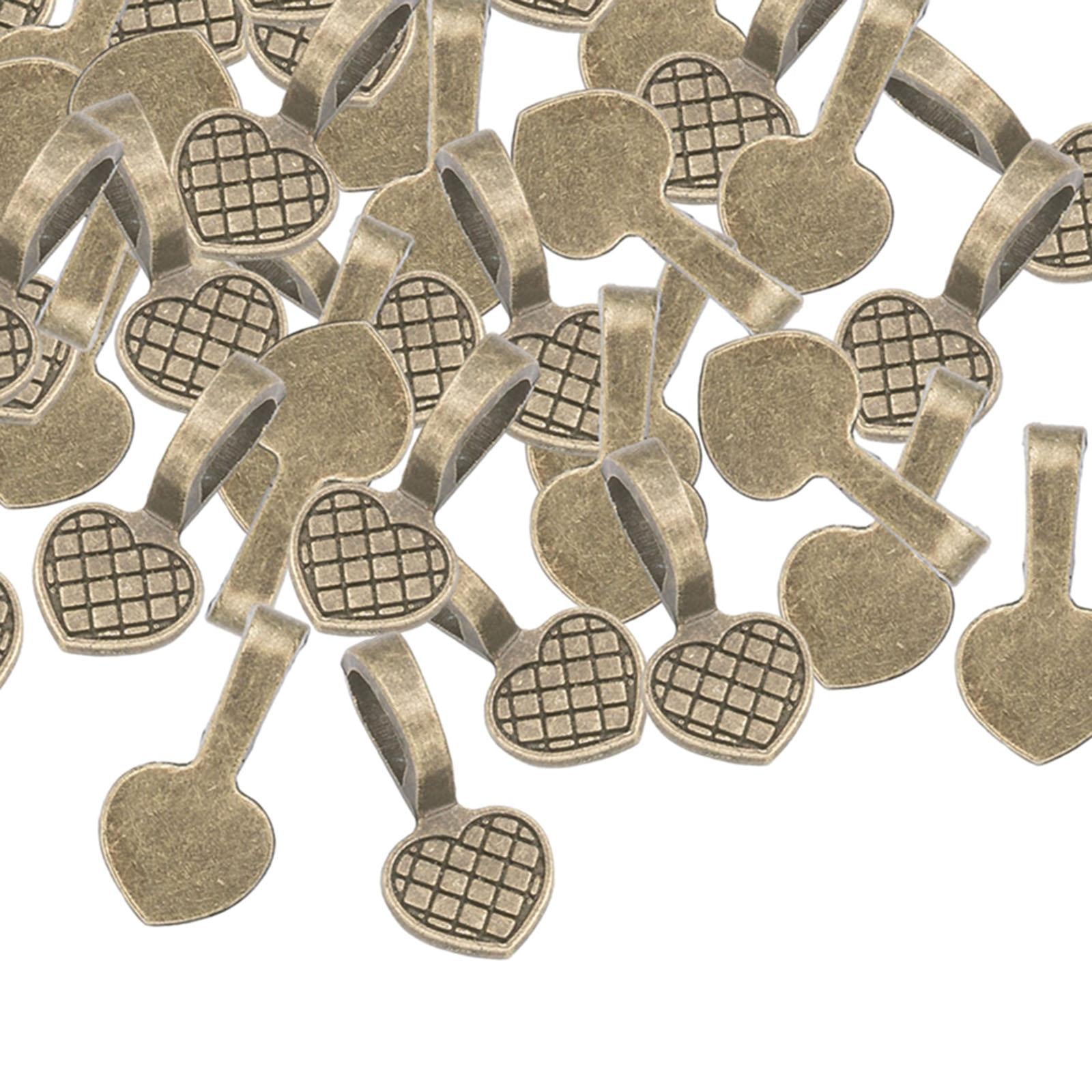 2x50Pcs Glue on Bails 19x9.5mm Flat Pad Bails for DIY Craft Necklaces Pendants
