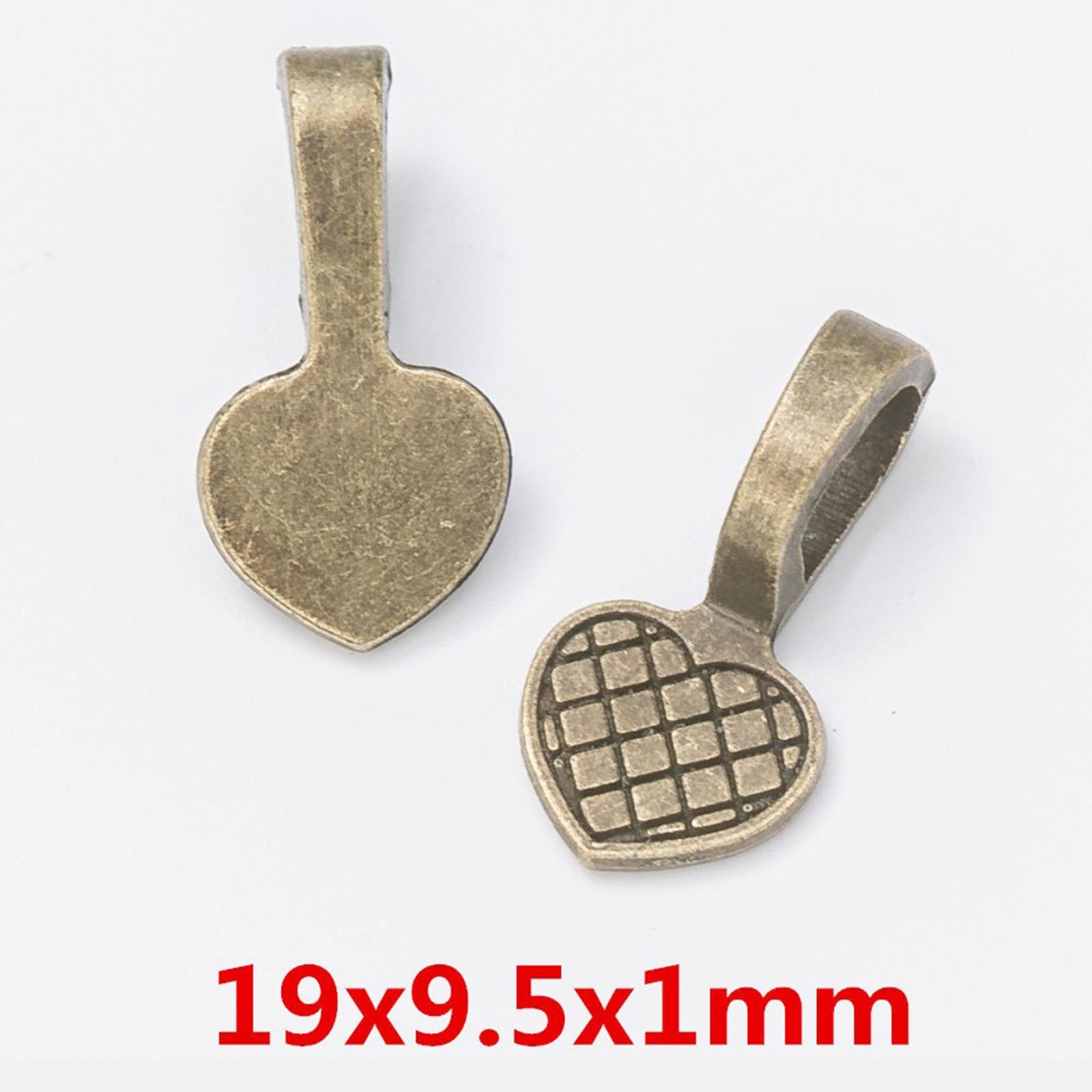 2x50Pcs Glue on Bails 19x9.5mm Flat Pad Bails for DIY Craft Necklaces Pendants