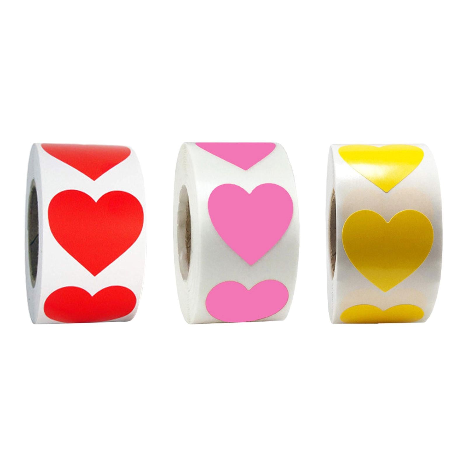 2xHeart Stickers 500Pcs Valentines Day Decoration for Birthdays Party Holidays Red
