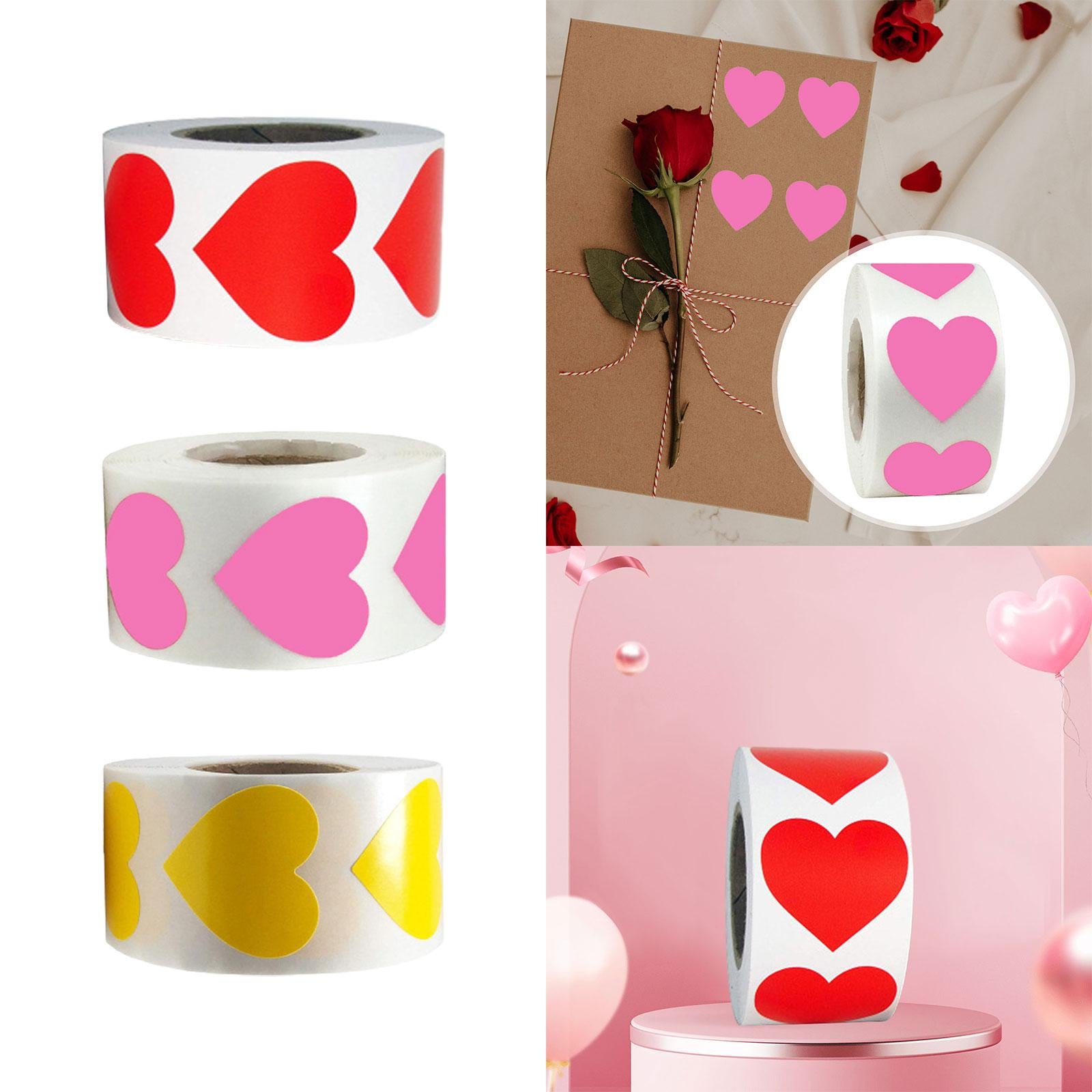 2xHeart Stickers 500Pcs Valentines Day Decoration for Birthdays Party Holidays Red