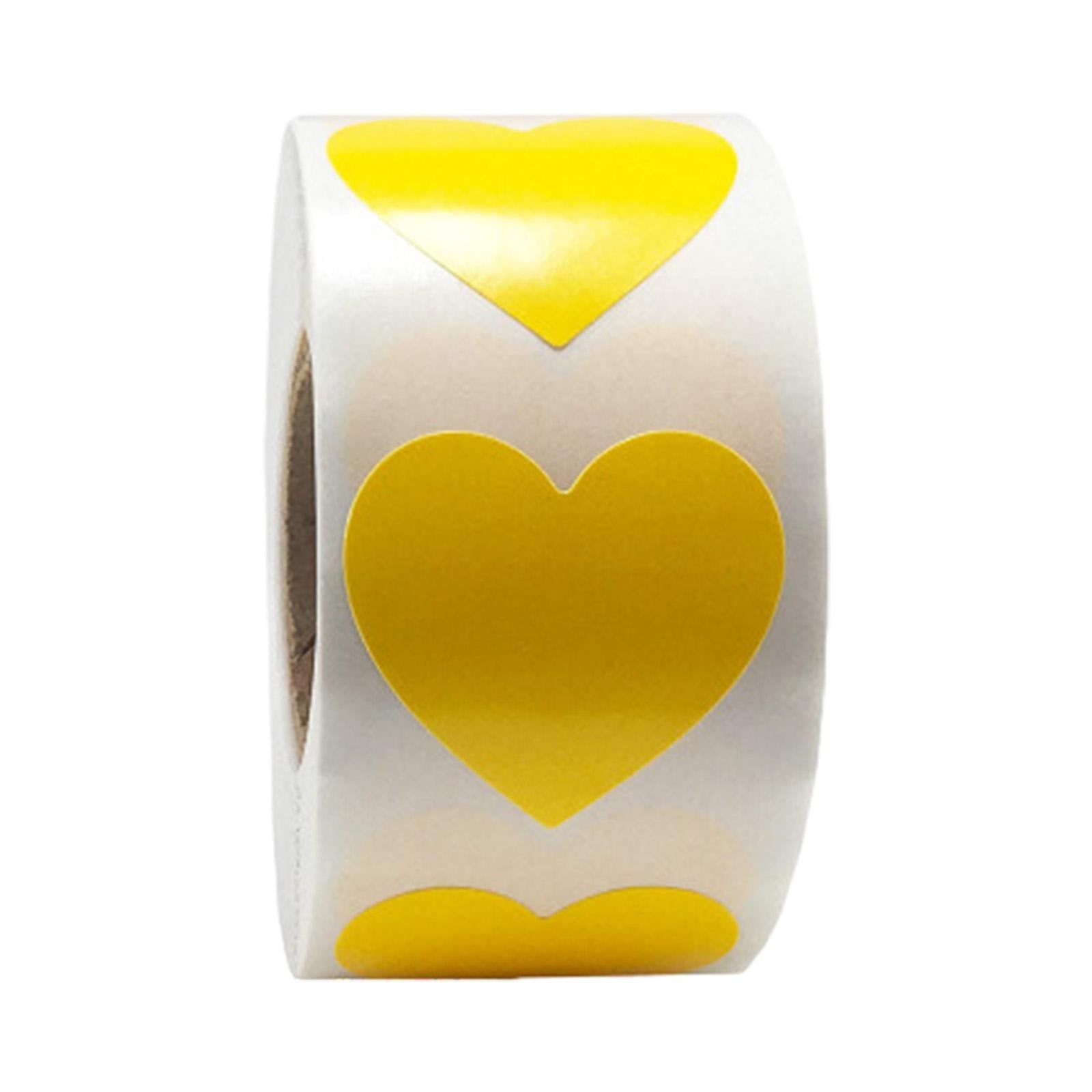 4xHeart Stickers 500Pcs Valentines Day Decoration for Birthdays Party Holidays Yellow