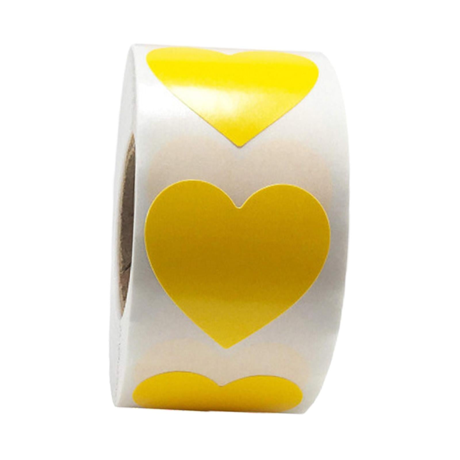 2xHeart Stickers 500Pcs Valentines Day Decoration for Birthdays Party Holidays Yellow