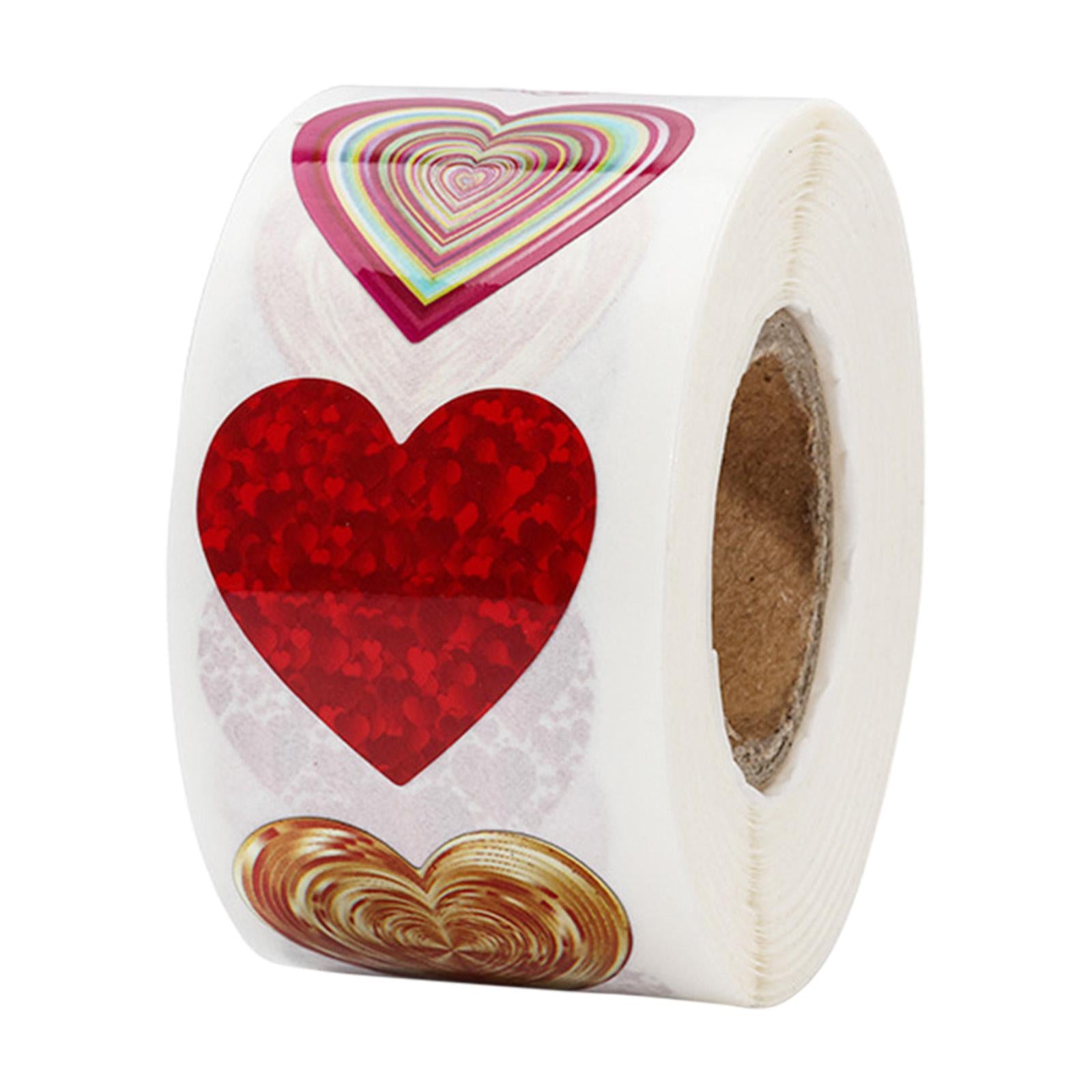 2xValentine Stickers Roll Home 500x Heart Stickers Valentine's Day Decorations Waterproof
