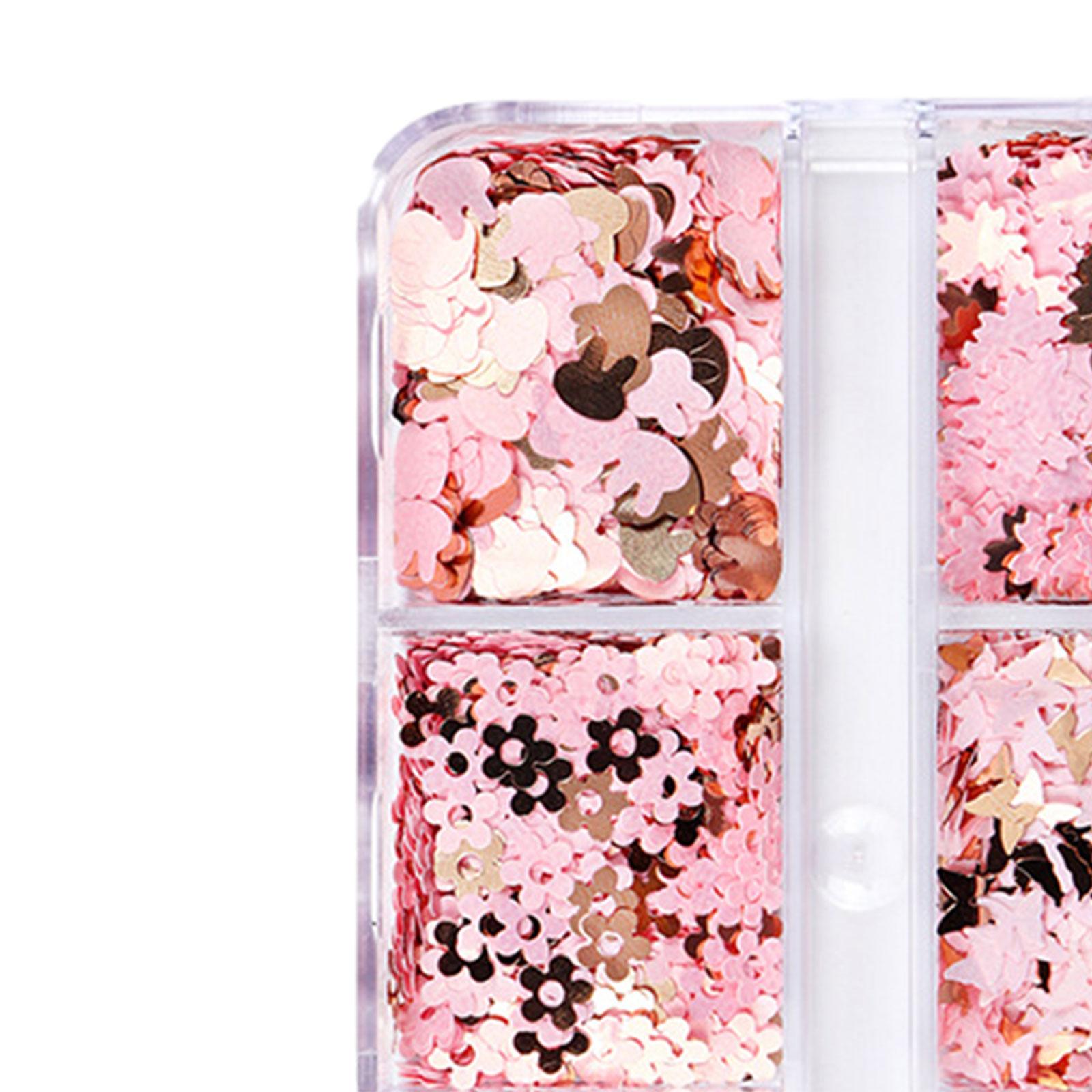 3xHeart Glitter Nail Art Sequins Nail Arts Tips for Cosplay Craftwork Festival Style A