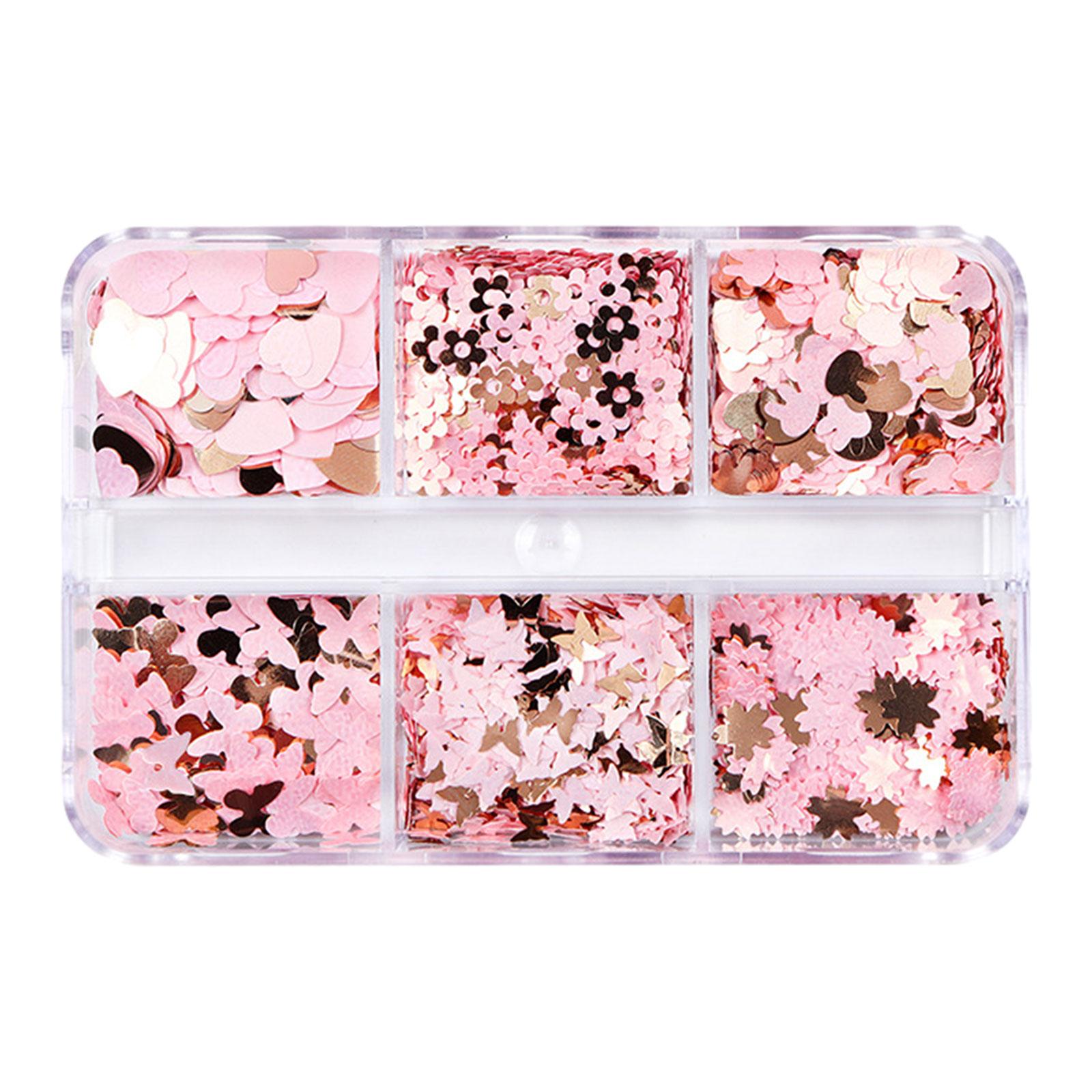 3xHeart Glitter Nail Art Sequins Nail Arts Tips for Cosplay Craftwork Festival Style A